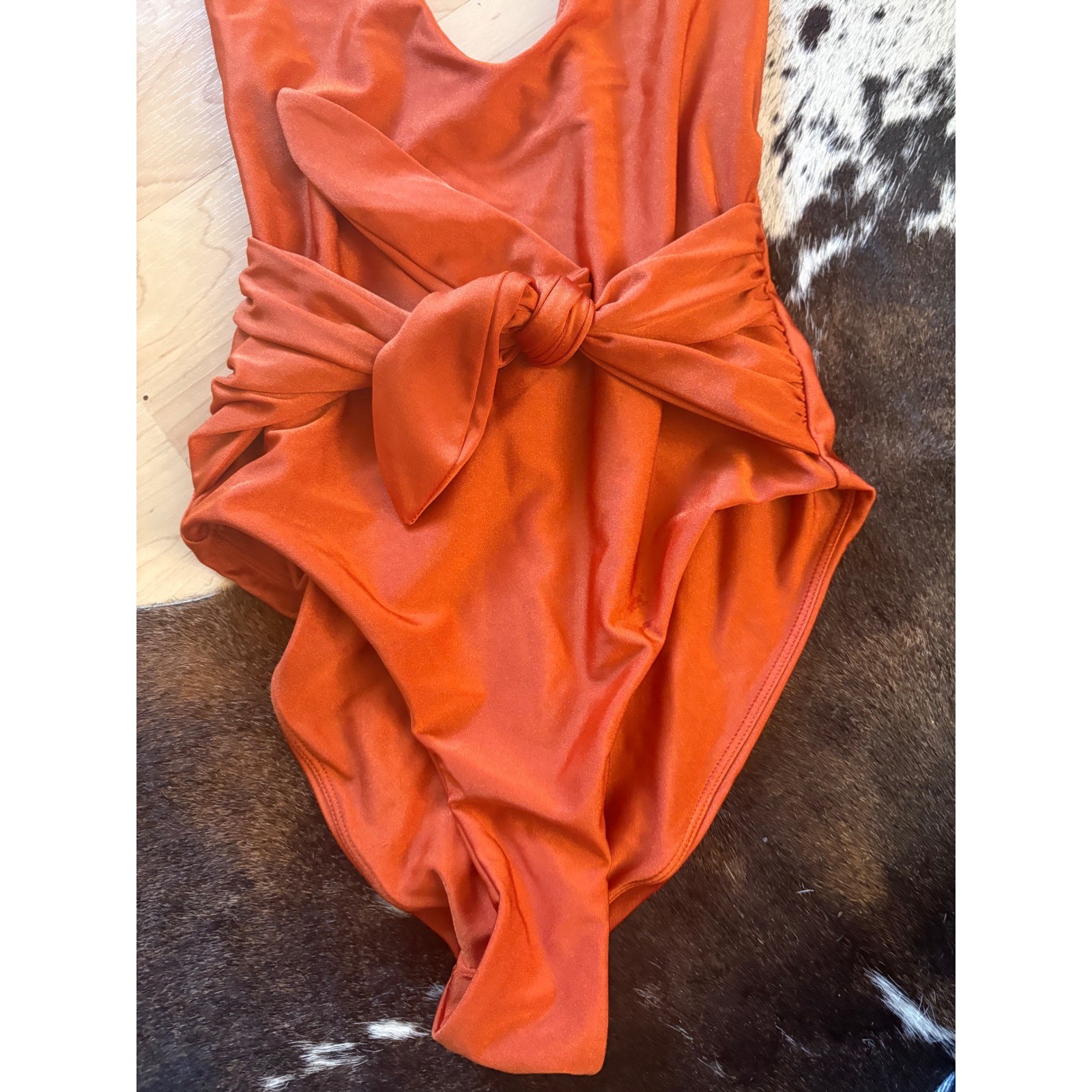 VERONICA BEARD Vickerie Halter One-Piece Swimsuit In Burnt Orange Size XS