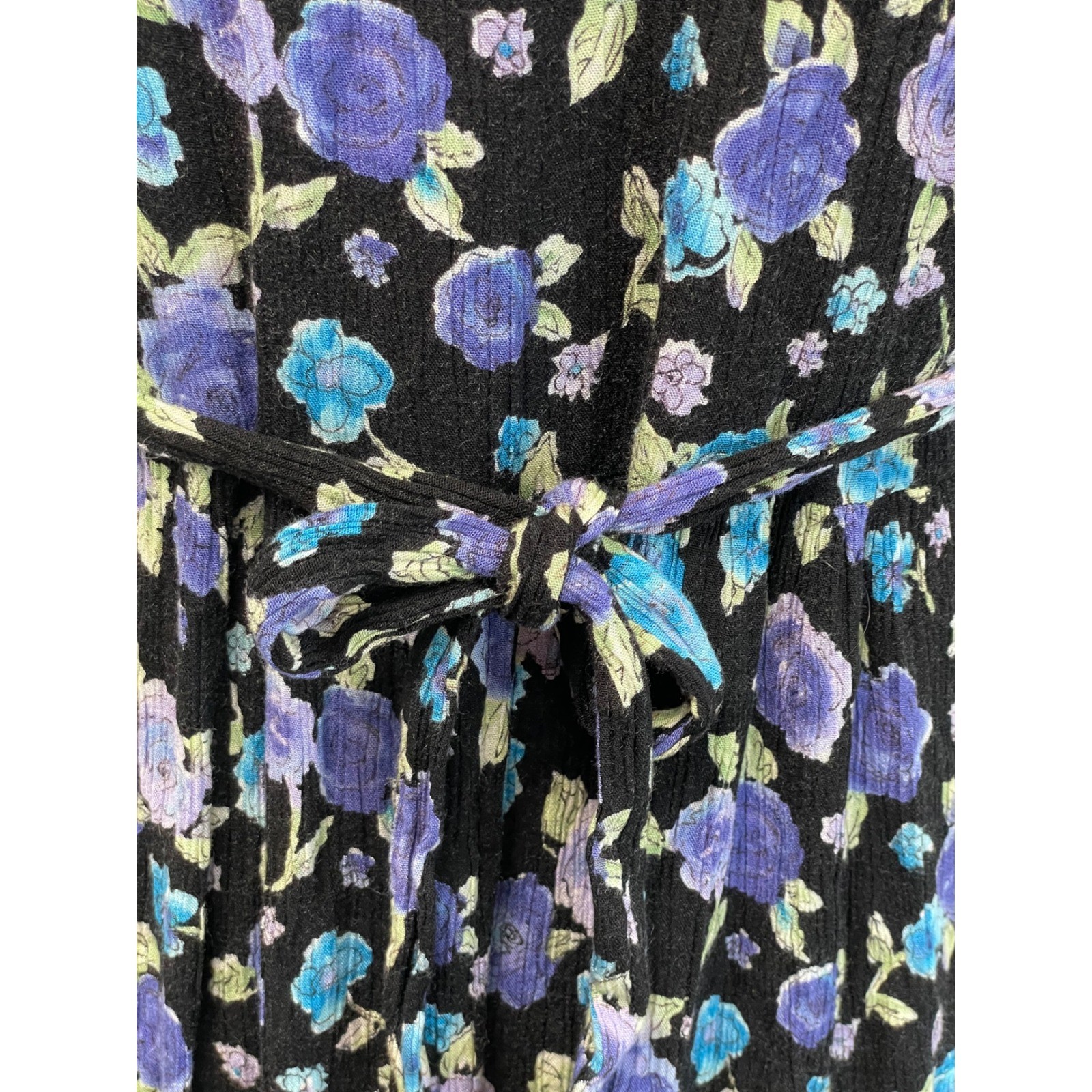 Petite Jazz Floral Maxi Dress 8 Black Purple Blue Vintage 90s Grunge Cottagecore