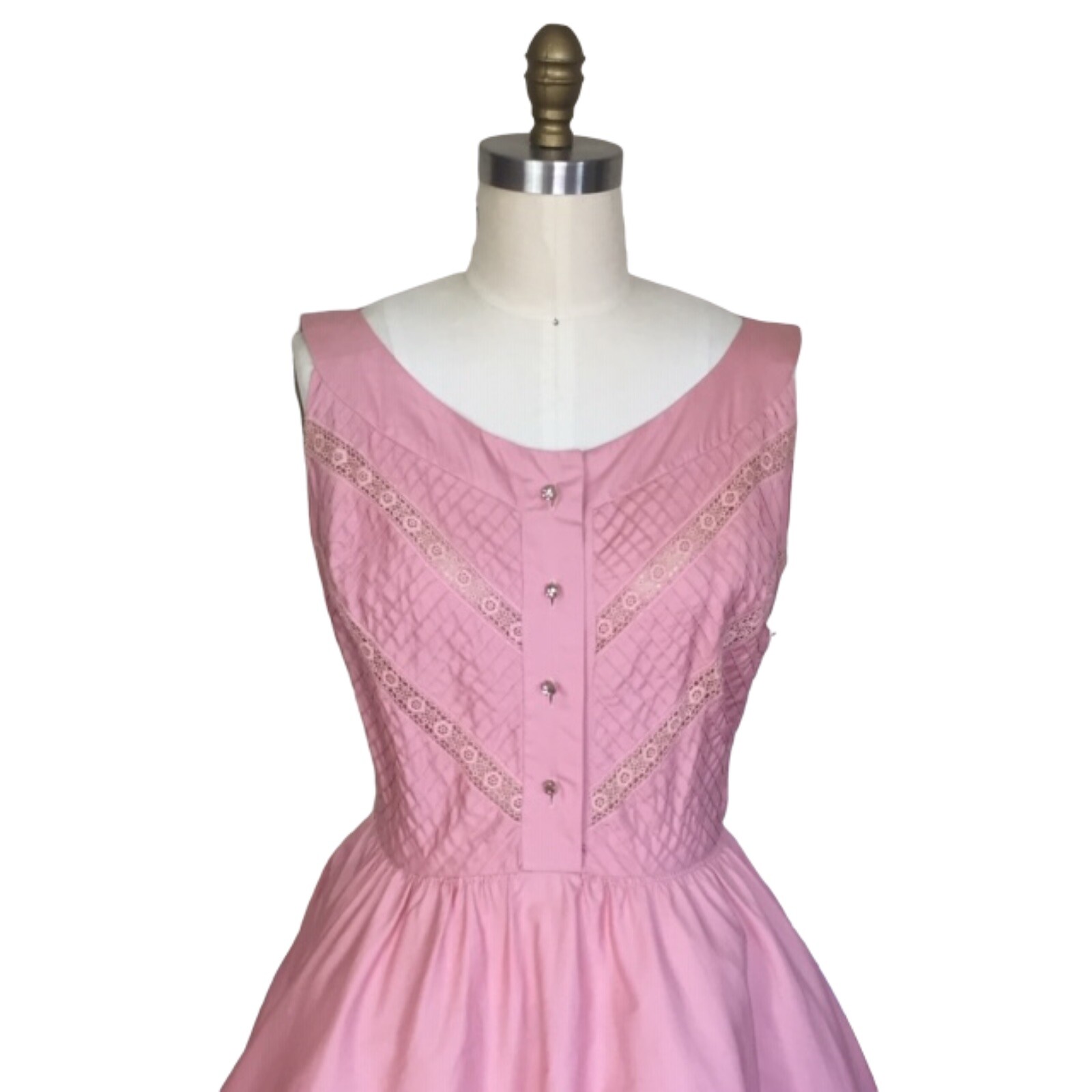Vintage 1950s Light Pink Party Dress | 1950s Medium Vintage Baby Pink Dress