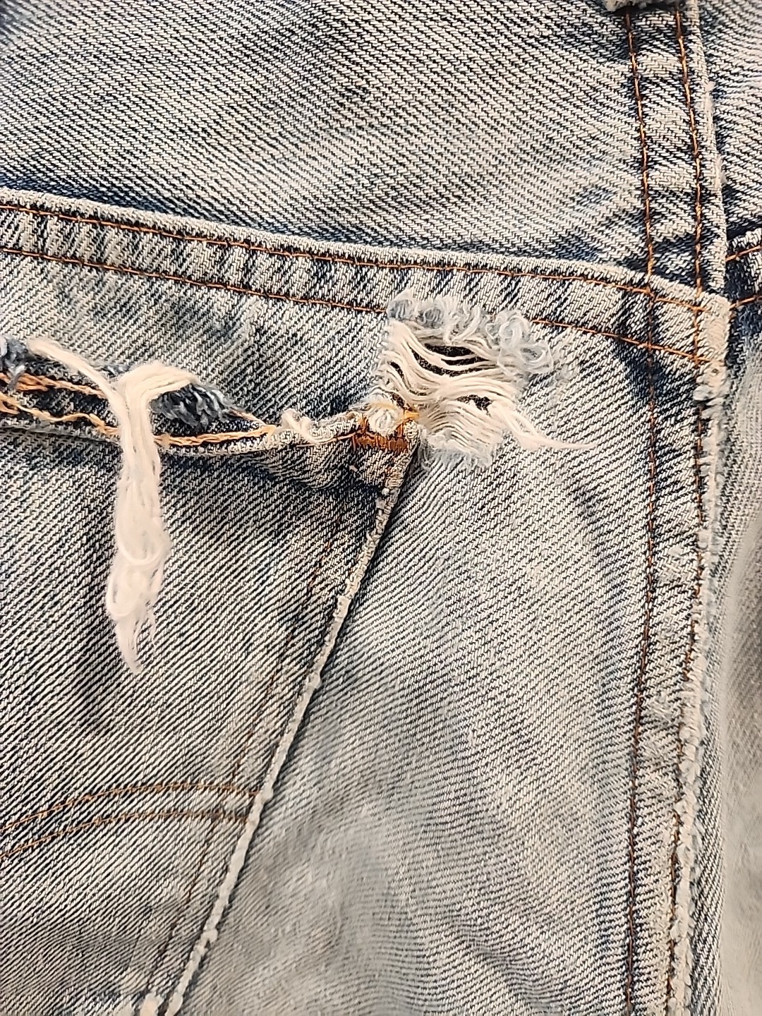 vintage levis cut-offs denim jean shorts zipper 517? talon zip 31″ w big E 70 89