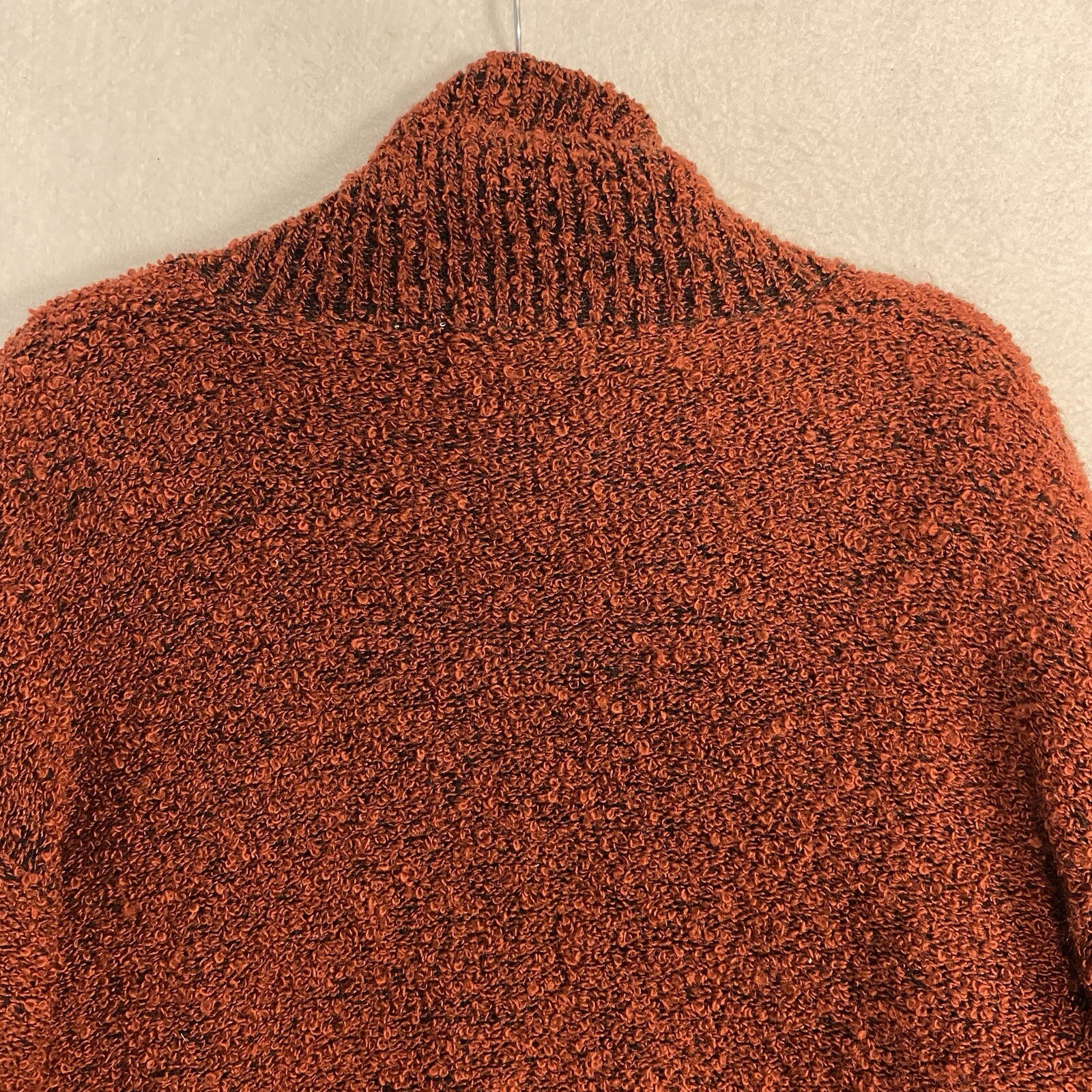 VTG Womens Cardigan Duster Chunky Knit Long Sweater Coat Burnt Orange M 80s 90s