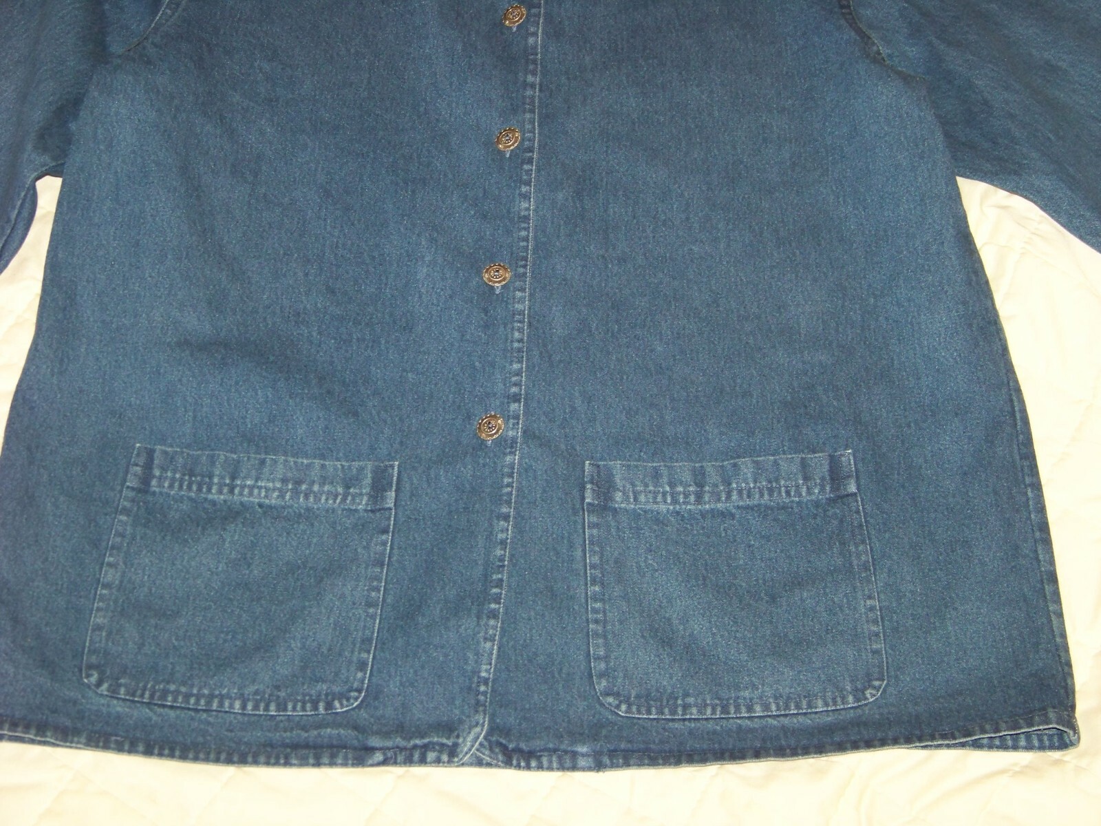 Women’s Vintage Bedford Fair Lifestyle Denim Shirt Jacket – XL – Plush Trim