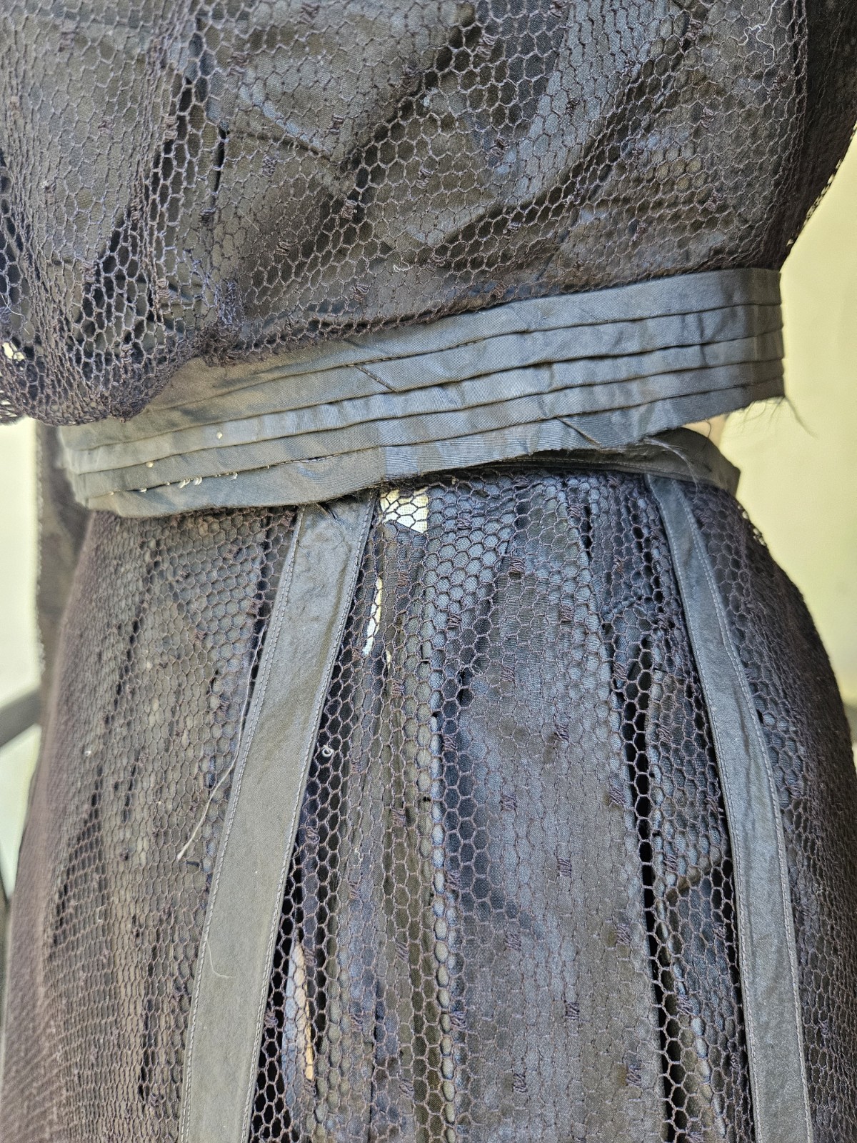 Haunted Antique 1800s Victorian Mourning Dress 2 Piece Black 19th Century Size M