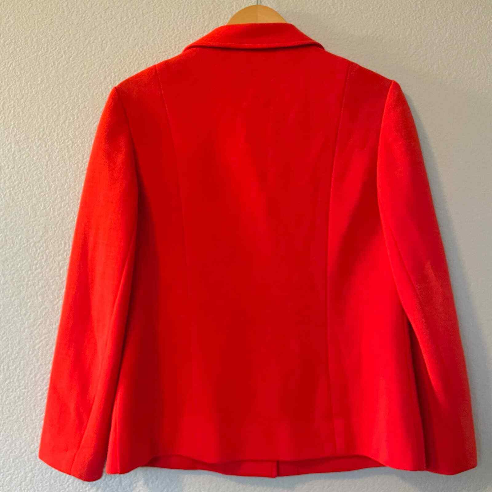 Vintage 60s 70s Butte Knit orange red poly wool blend blazer retro funky S-M