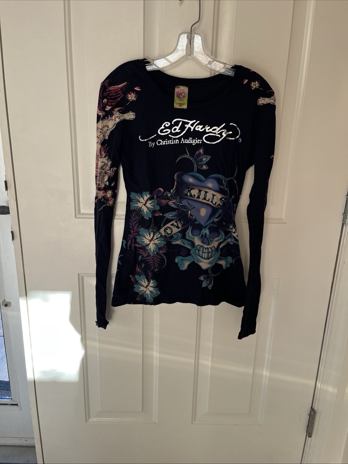 vintage new (no tags) y2k Ed hardy rare women/teen size small long sleeve shirt