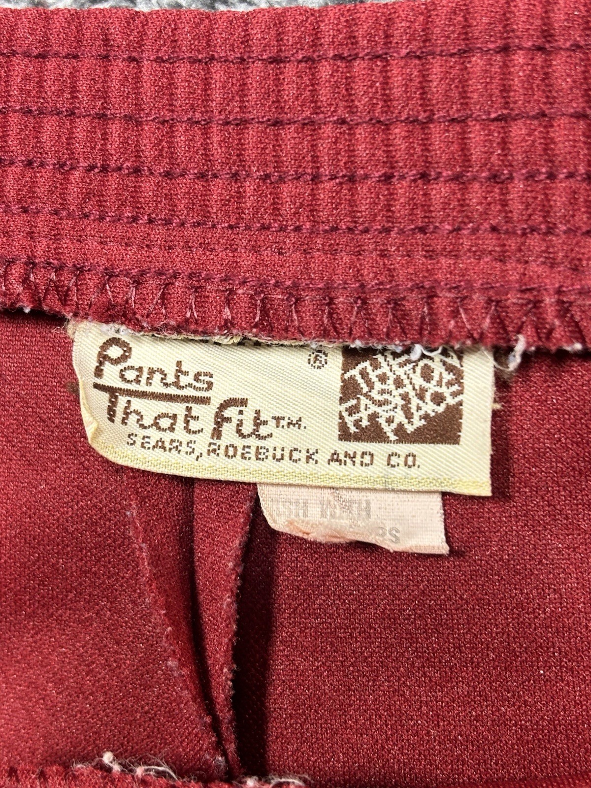 VTG 70s Sears Pants That Fit Suit Set Red Polyester Blazer Trousers Womens 16