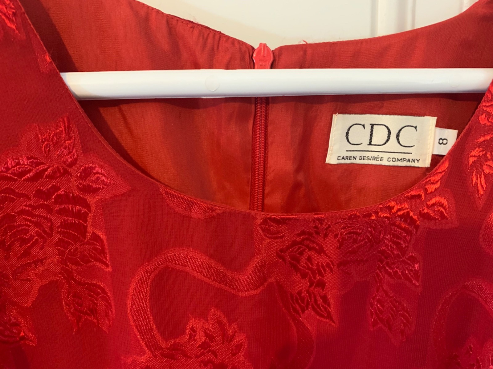 CDC Caren Desiree Company DRESS, Size 8, Vintage 1990’s Satin Finish