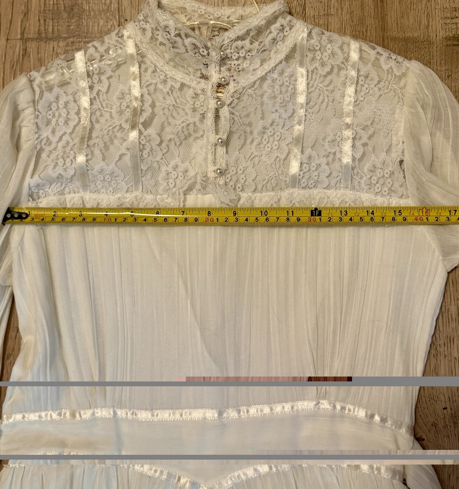 1970 Gunne Sax bridal maxi dress Princess ivory lace Edwardian-style Jane Austen