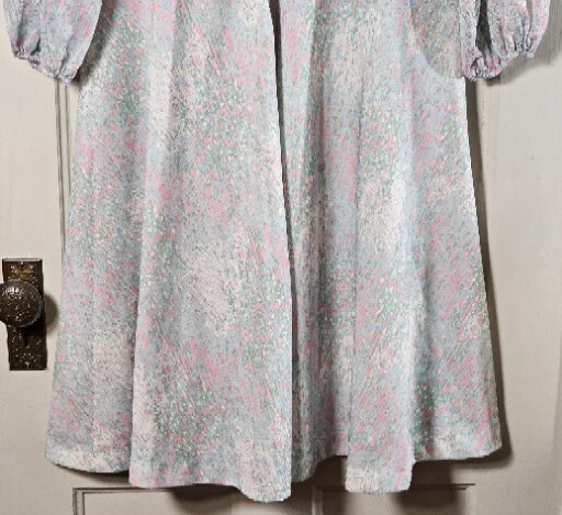 VTG Minerva Fashions Dress Women’s M/L Pastel Pink Green Floral Career Witchcore