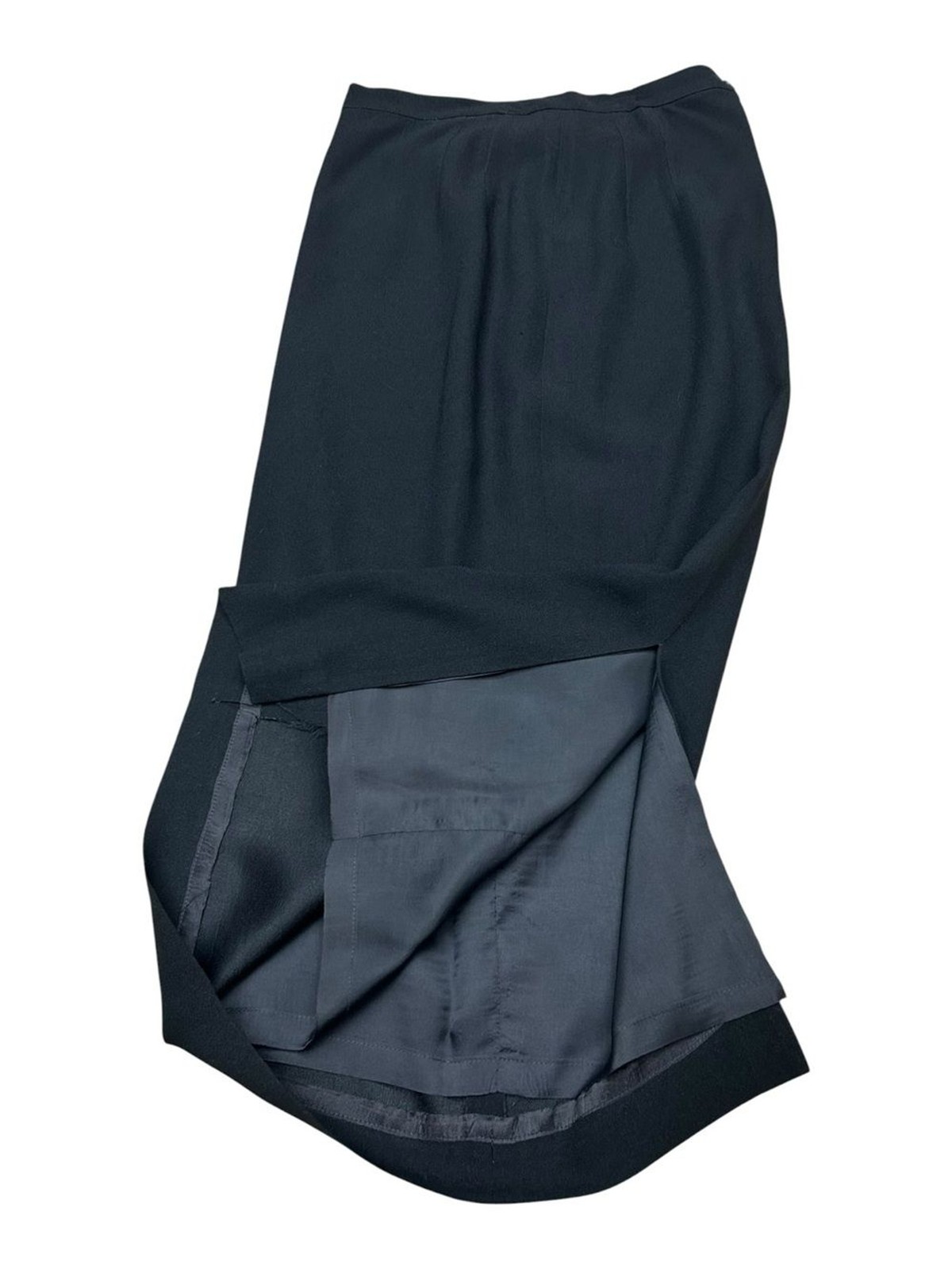 Vintage Zelda Black Wiggle Pencil Skirt Size 4 USA Midi Career Classic