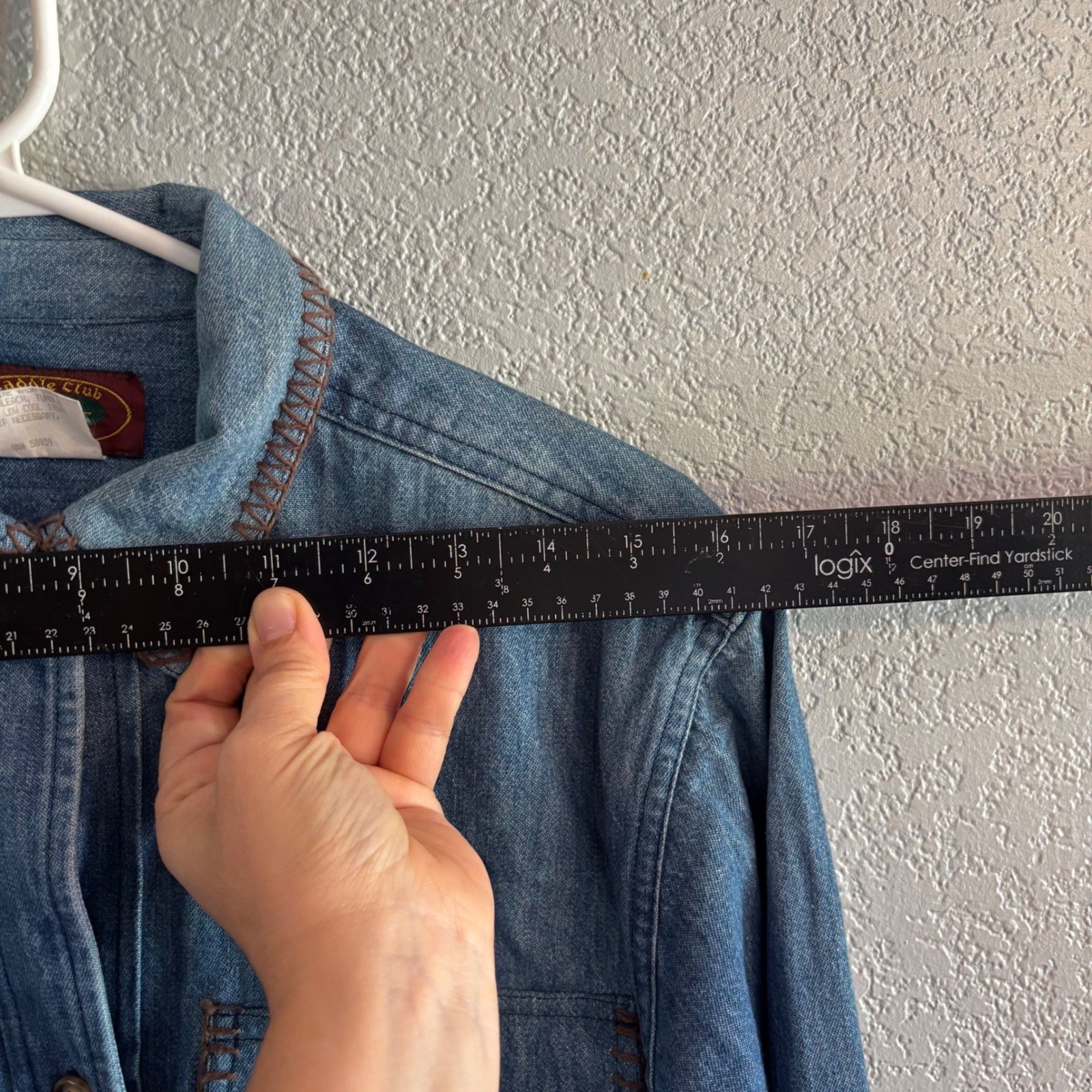 Vtg Saddle Club Denim Maxi Shirt Dress Sz 6 Blue Whipstitch Western Country Boho