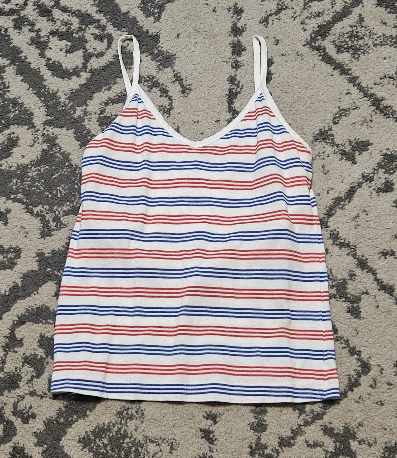 Vintage 70s Freedom Tops Red White Blue Spaghetti Strap Tank Top Size S