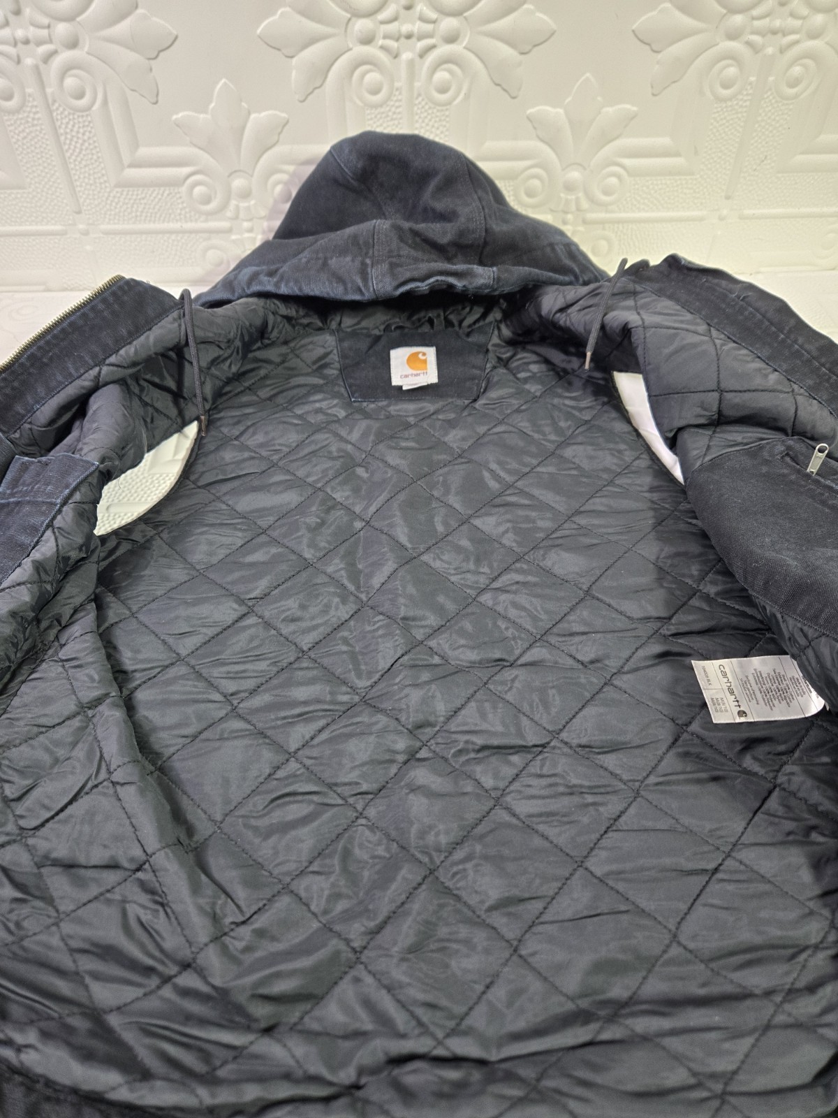 Carhartt Black Duck Canvas Hooded Vest Workwear 104026 Women’s Size M 8-10