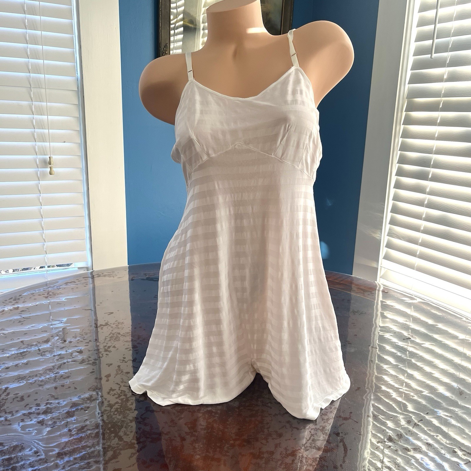 VTG 30s Lingerie VAN RAALTE STRYPS Step-in Slip Shorts Romper Rayon Sz 42