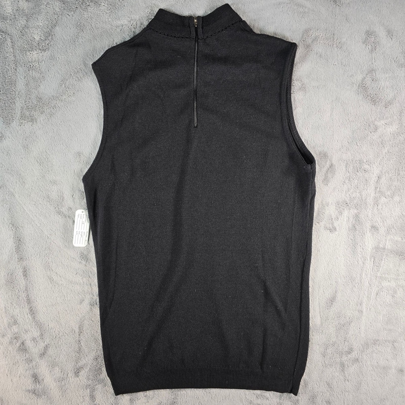 Vintage 1970s She Shells by Fairfield Black Sleeveless Sweater Vest (M)