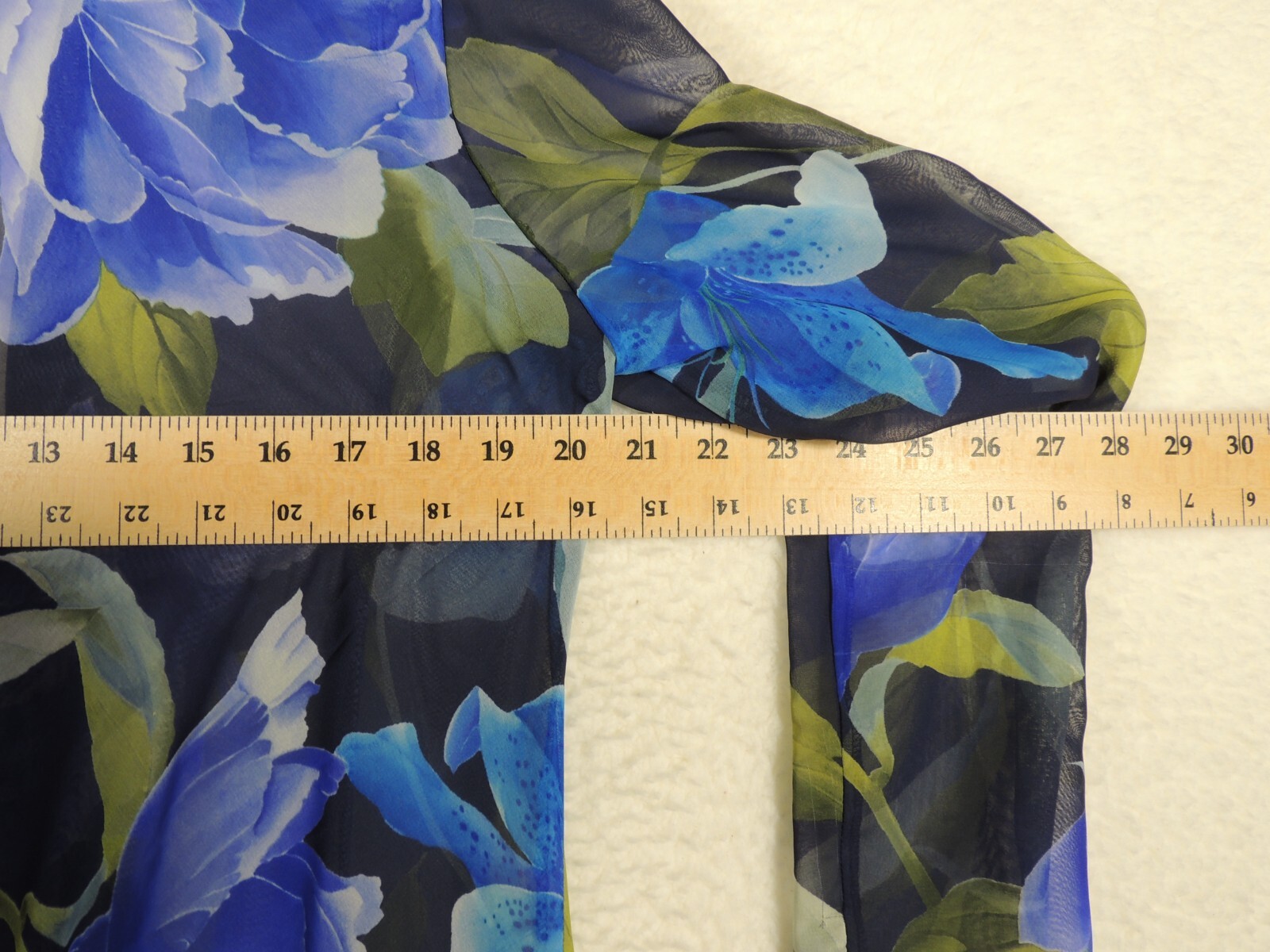 Cardigan Top Size Med? Lolette Sheer Open Front Cover Up Wavy Kimono See Measure