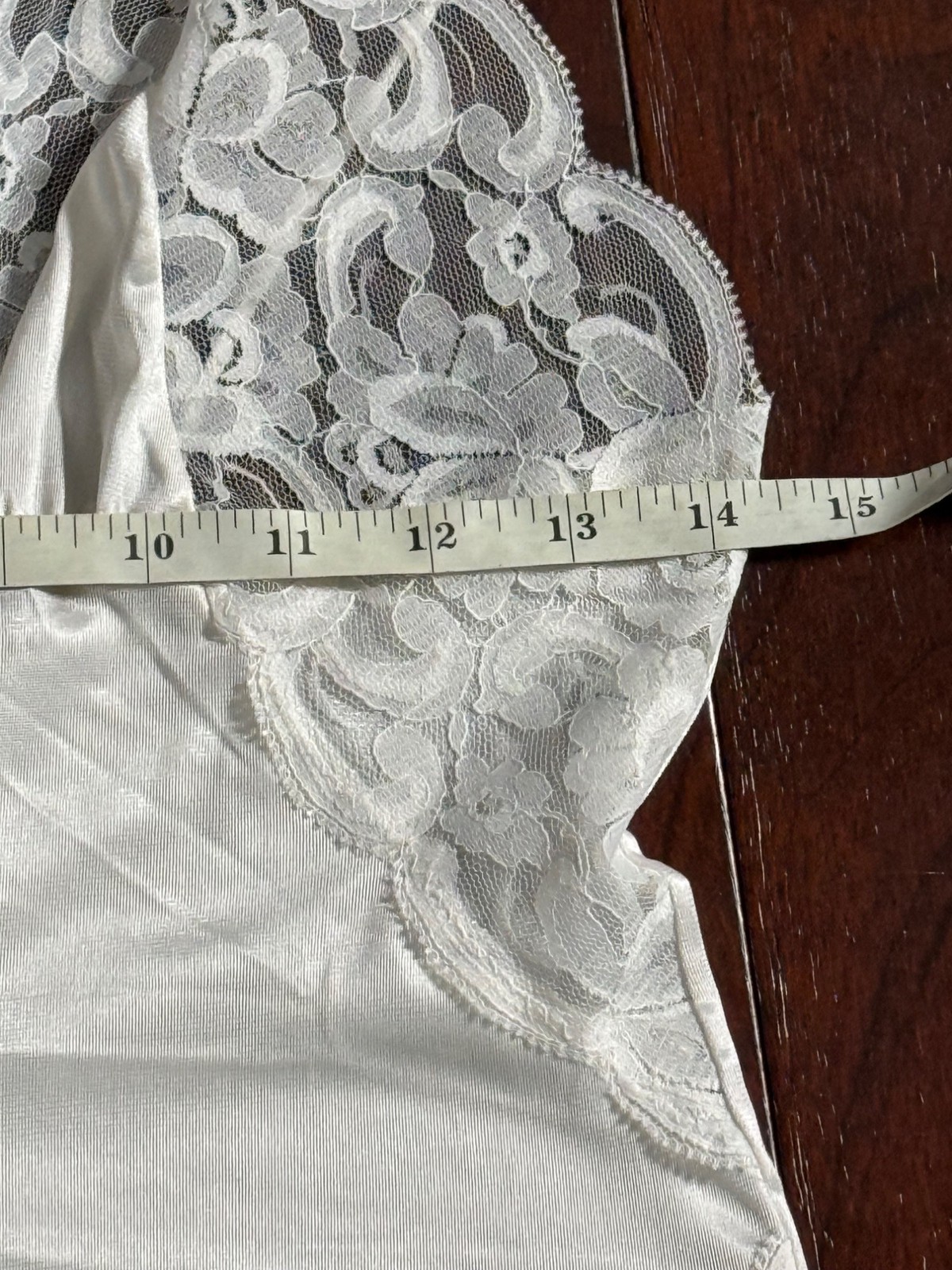 Vintage Slip Interludes by CIRA White Lace Satin Teddy Bodysuit Lingerie Medium
