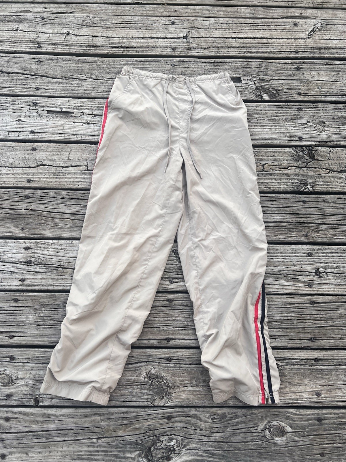 Vintage 80’s Women’s Track Suit Size PS Tan With Red/black Stripe