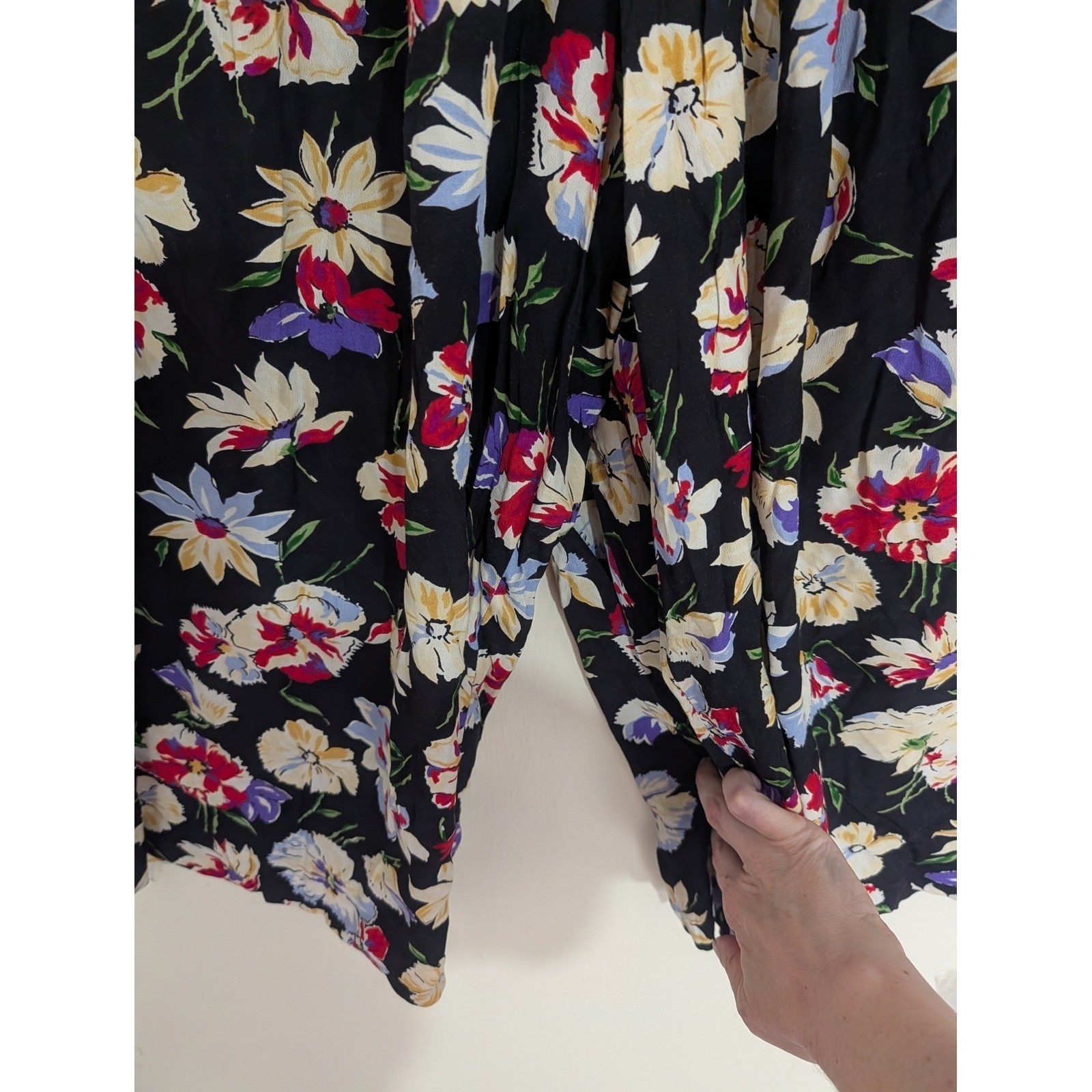 Liz Claiborne Vintage 80s Floral Gaucho Pants Petite 6 Cottagecore Boho