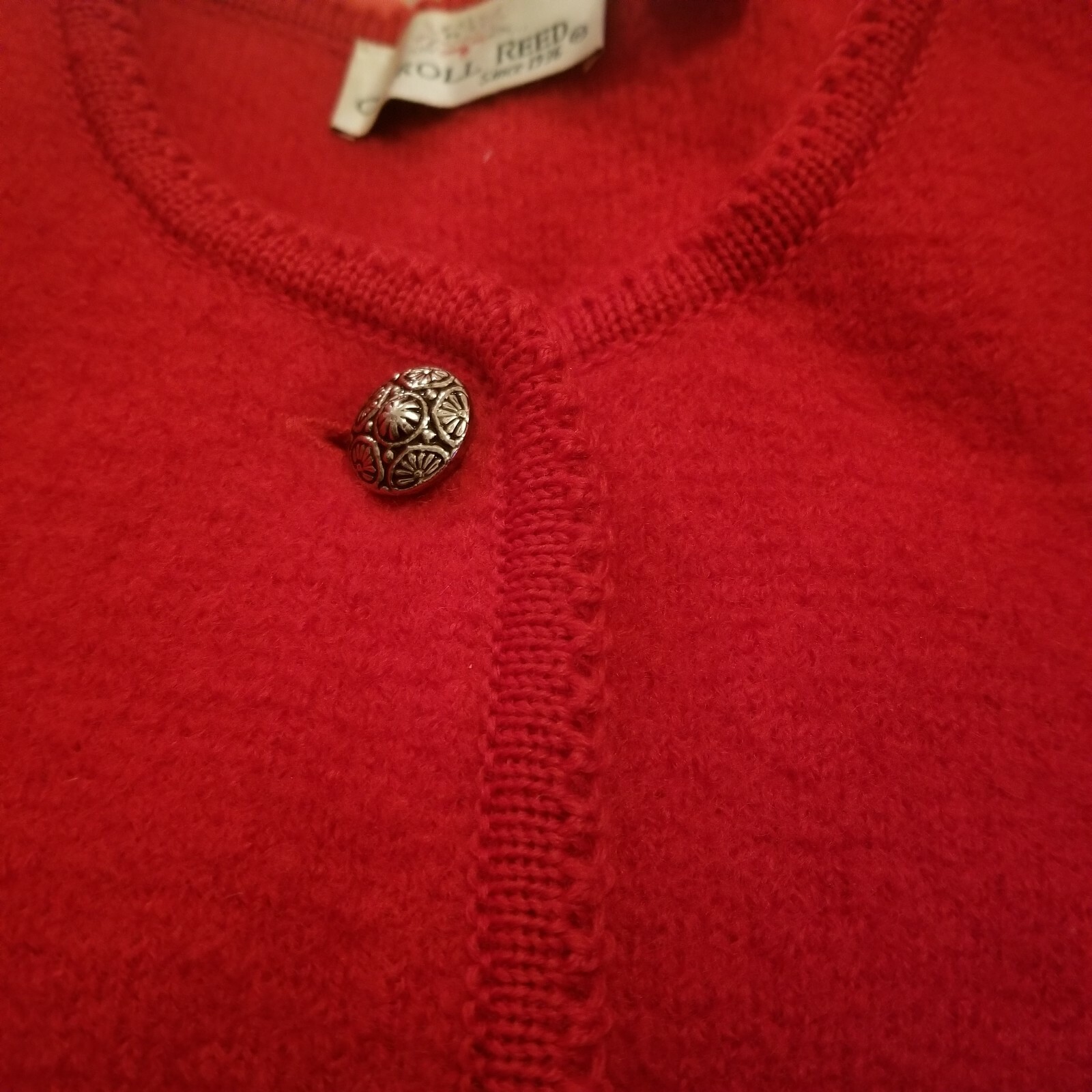 Vintage 60s CARROLL REED Wool Cardigan Sweater Womens Size 8