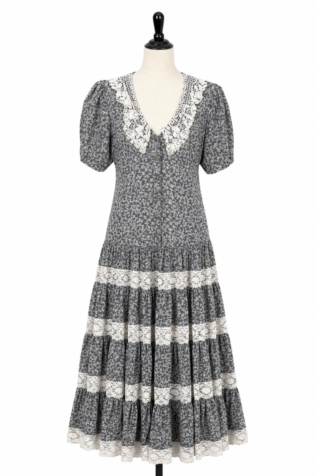 Vintage Karen Alexander Dress Size 8 Modest Cottagecore Prairie Romantic Midi