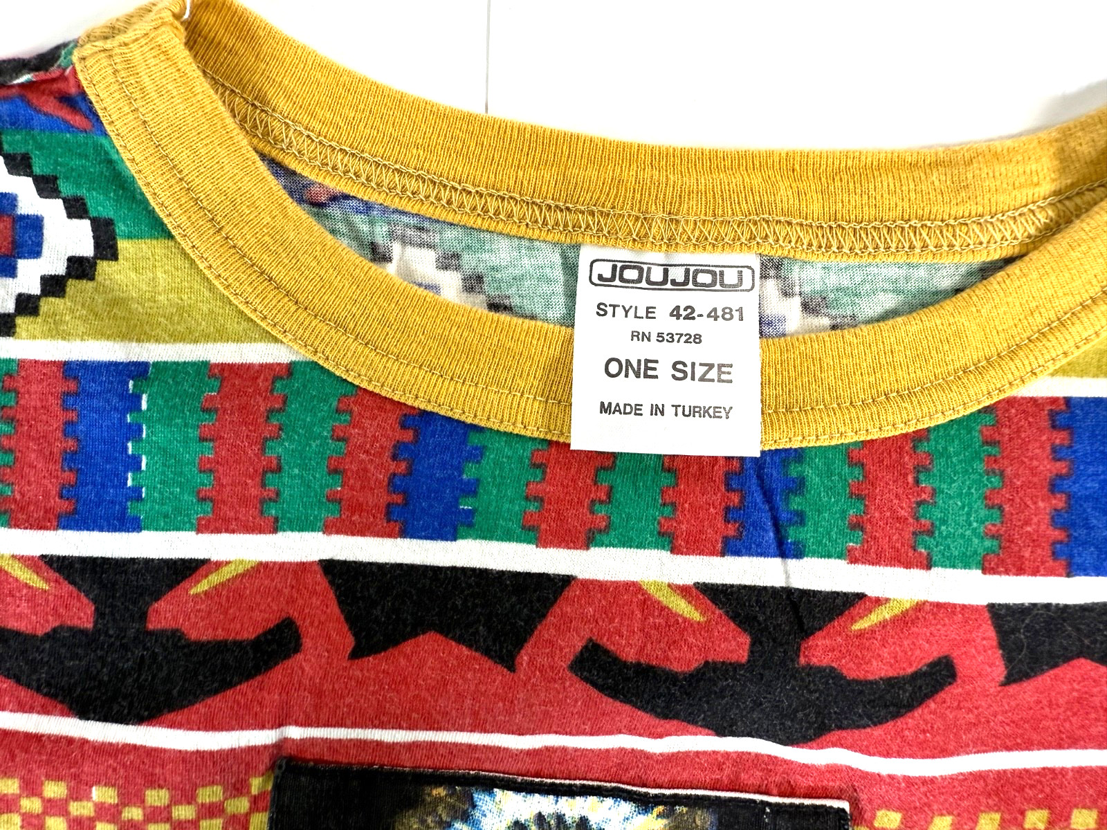 Vintage Womens Joujou Navajo T-shirt Large 1990’s AOP Cotton Medium
