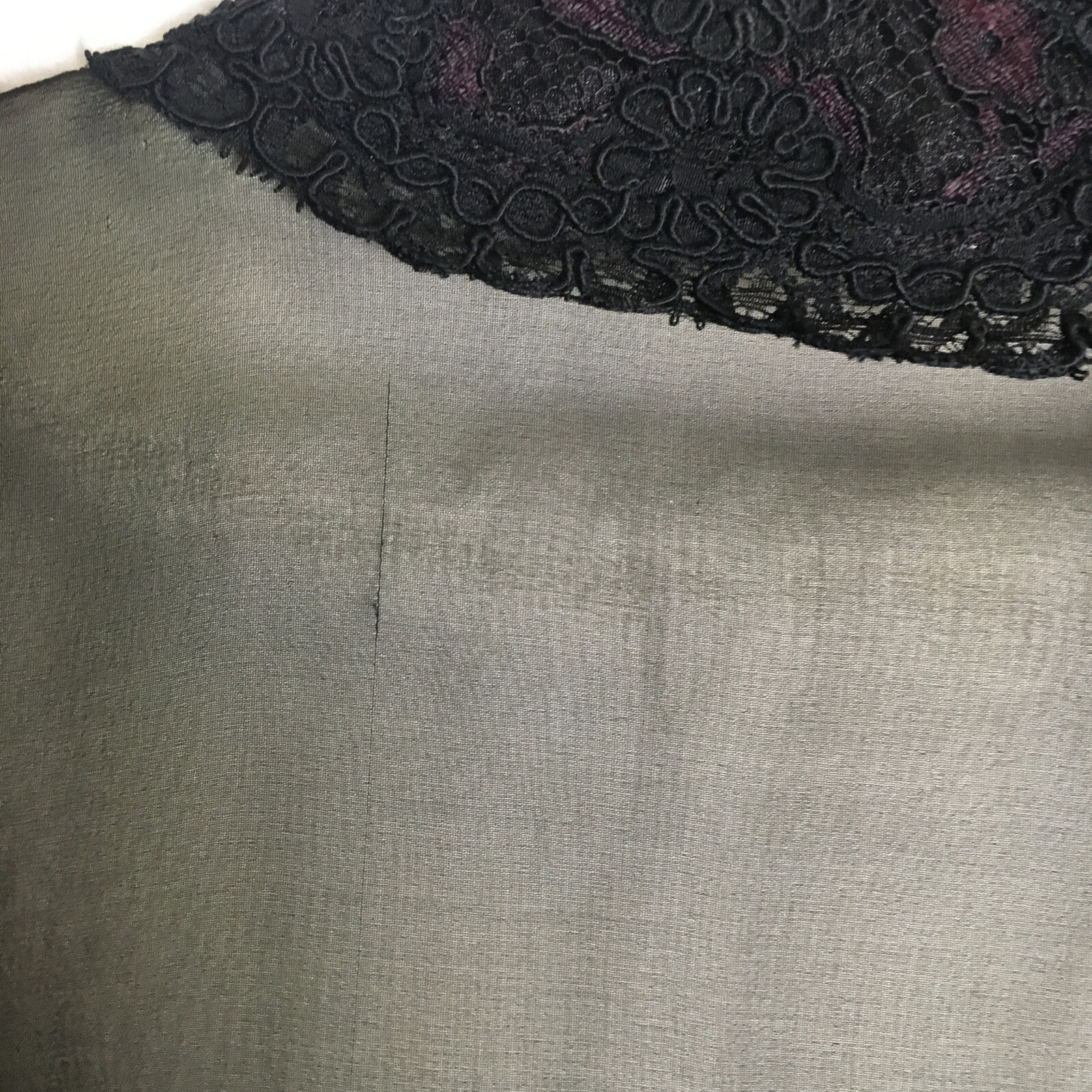 Oscar De La Renta VTG Studio SZ 10 Rose Lace Black Dress w/ Sheer Back & Sleeves