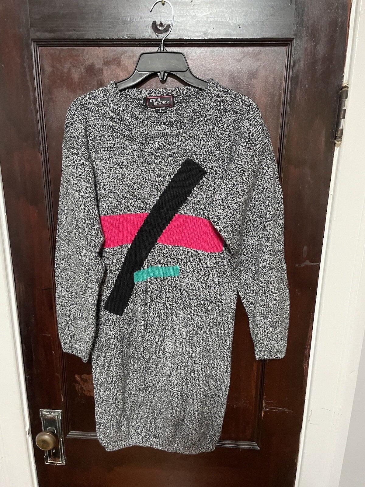 Vintage One Piece Size S Small Knit Sweater Dress Stitch By Stitch