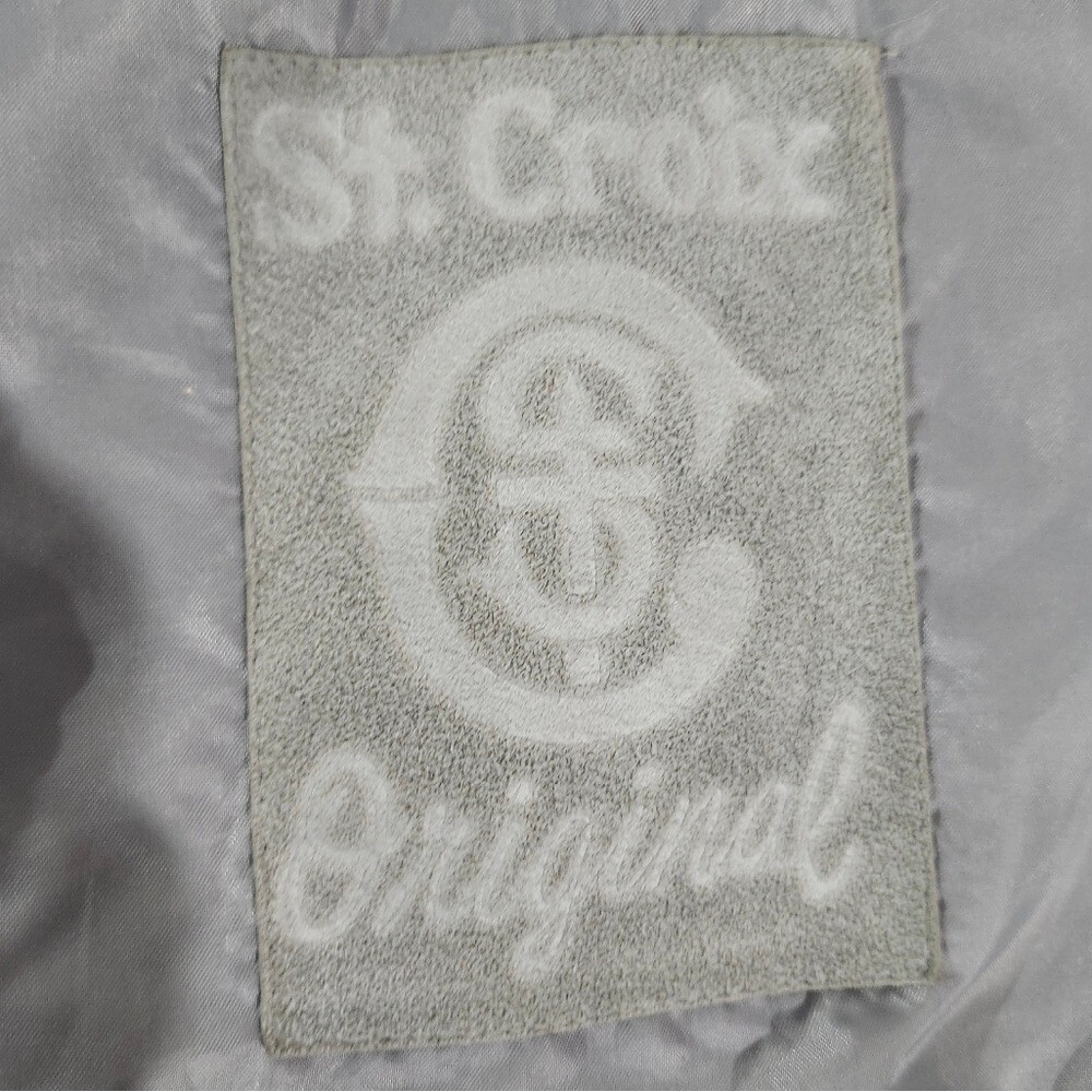 Vintage St. Croix Knits Gray Women’s Button Jacket Size Large. Stripe design.