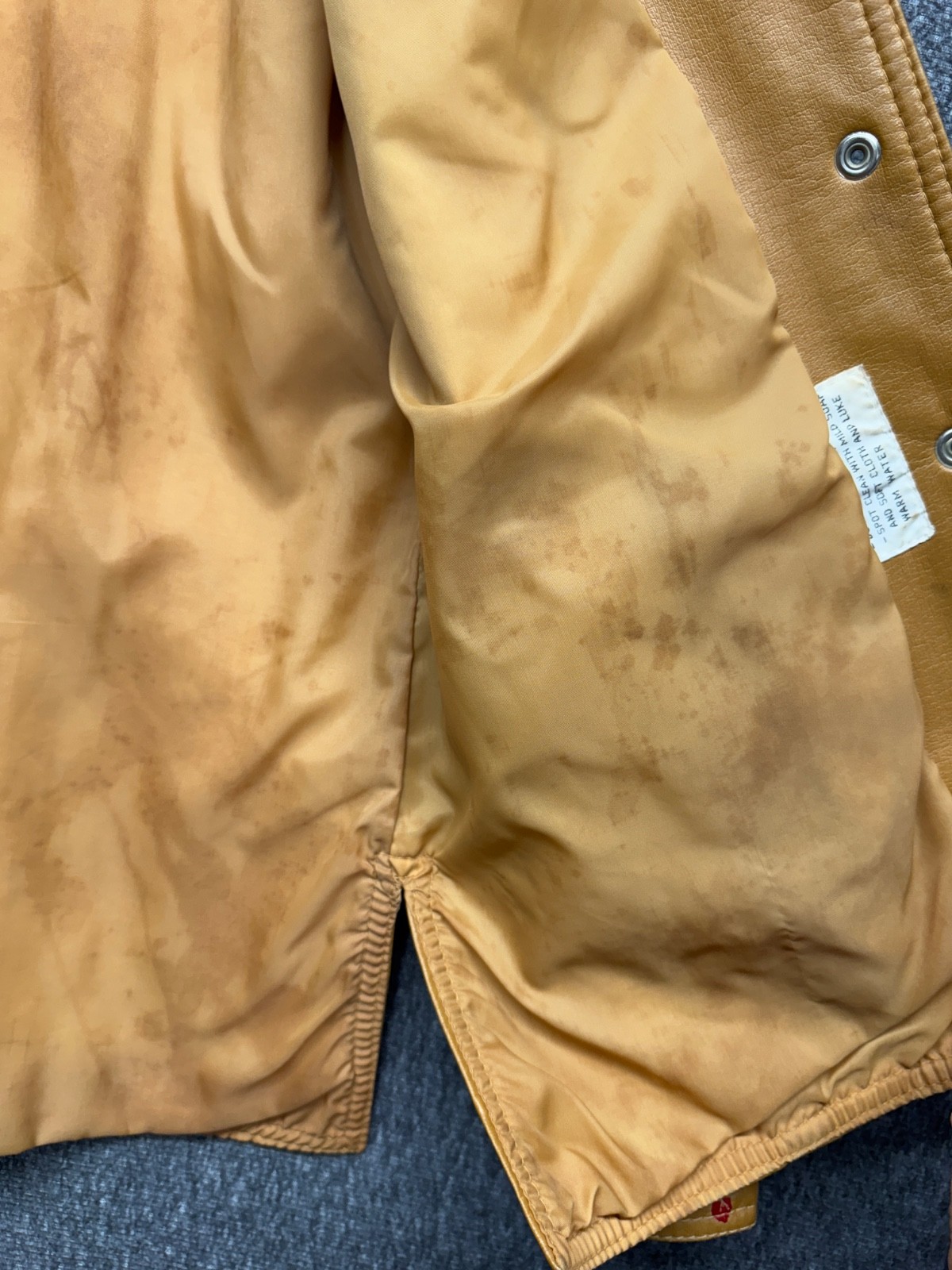 VTG Montgomery Ward Jacket Women S Brown Vinyl Snap Embroidered Flowers Pleather