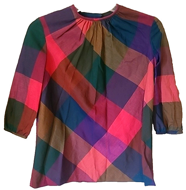 Vtg Jeanette Maternities Top Blouse 3/4 Length Sleeve SZ Style 964 Block Colors