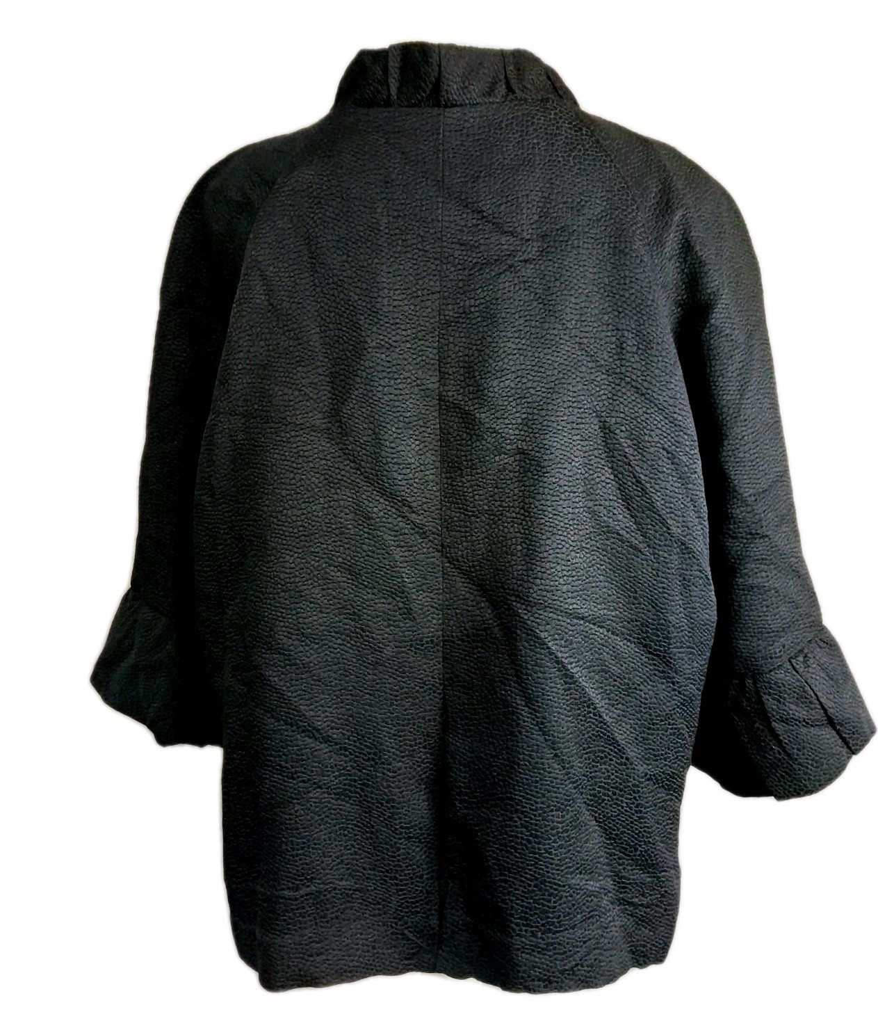Plus Size Y2K Textured Silk Blend Evening Jacket Black ECI New York 20W