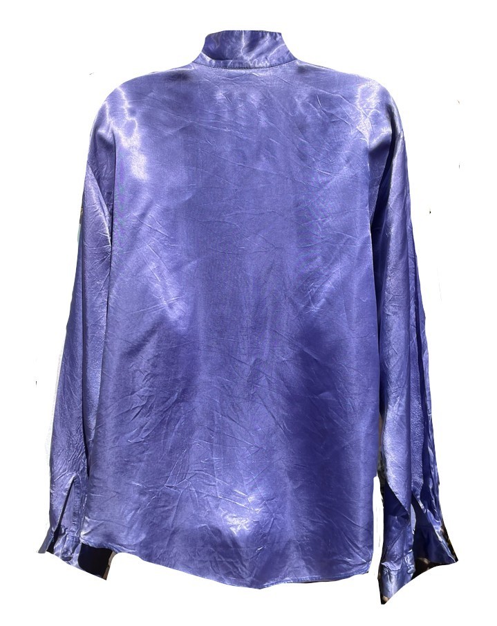 VINTAGE Diversity Women M Long Sleeve Purple Blouse Shirt Preppy Work Silky Luxe