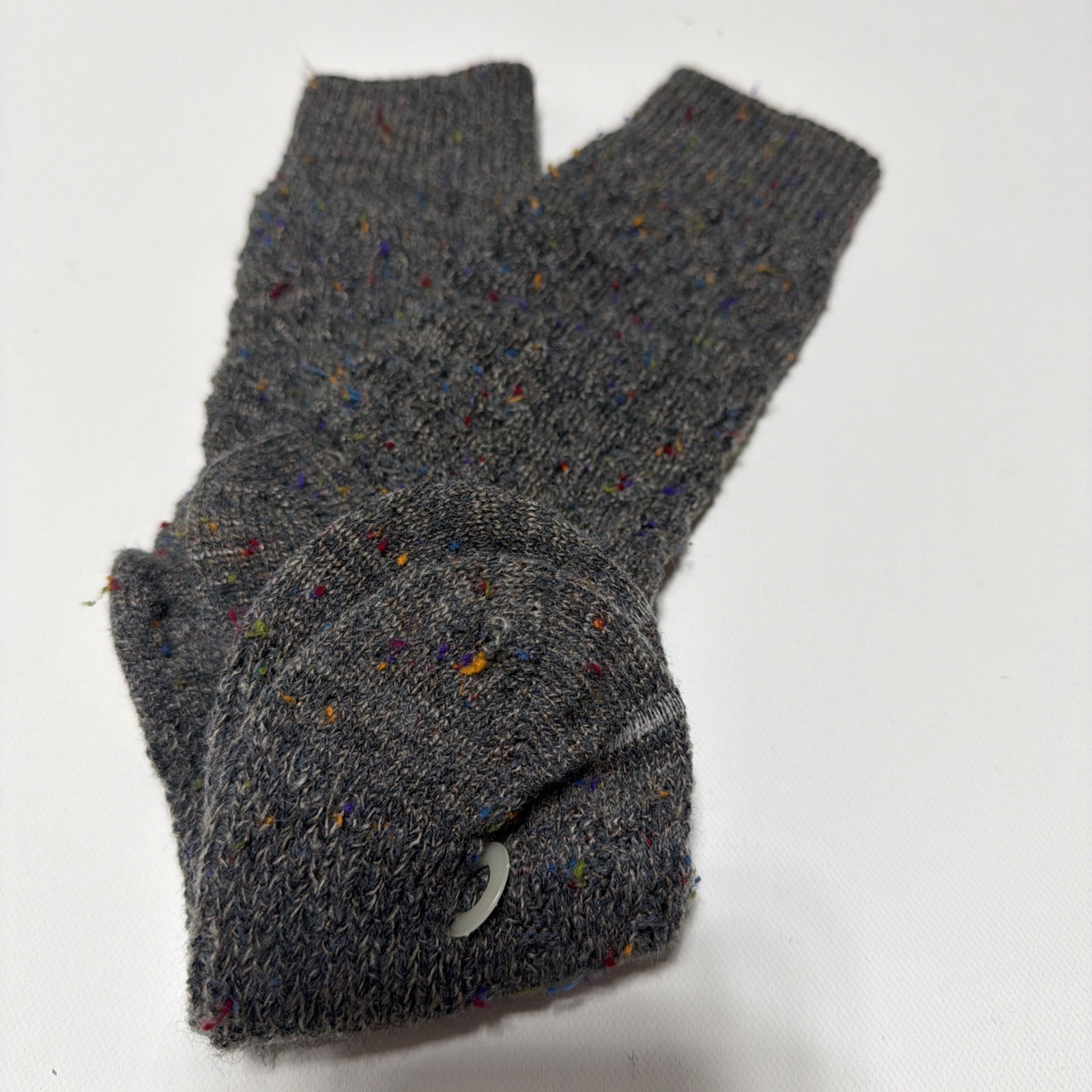 VTG Hanes Socks 9-11 Acrylic Nylon Crew NOS 80’s Confetti Colorful USA 90s Grey