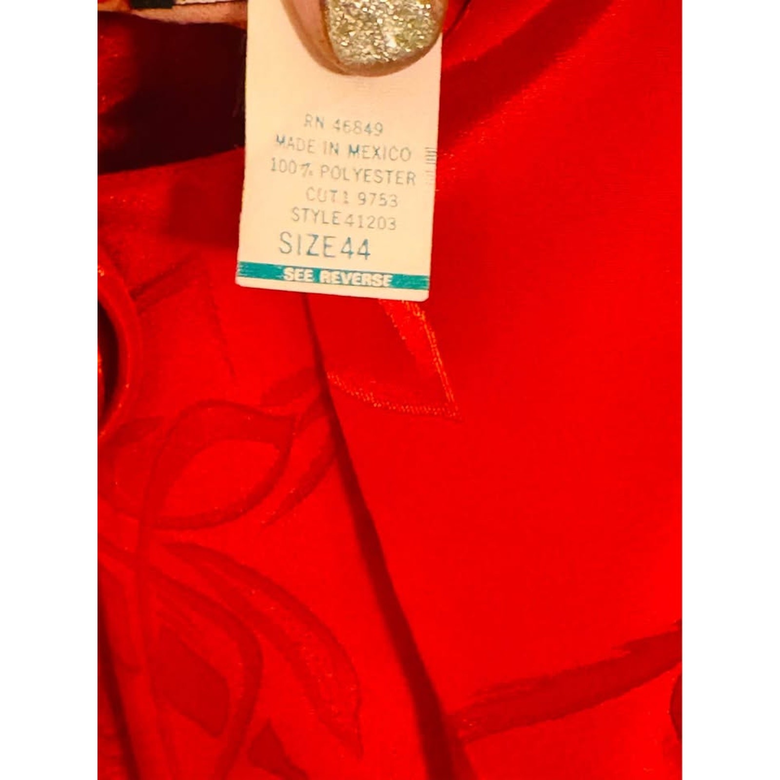 ❤️ Vintage Lori Stevens Blouse | Red Rosette Top | Size 44 (XL) | Retro Chic