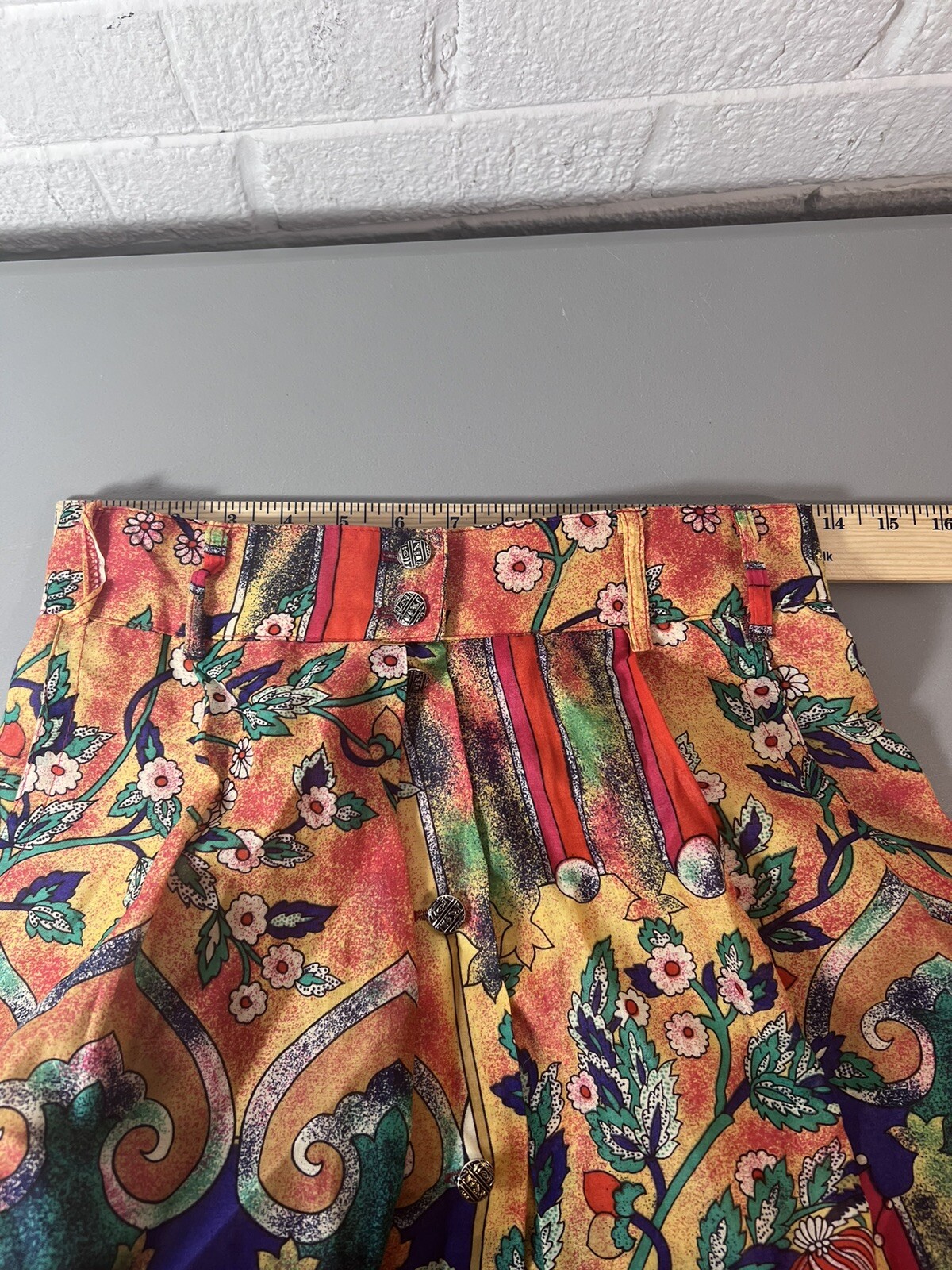 Vintage 80’s Howard Wolf Colorful Ethnic Skirt Matching Blouse Set Women’s 10