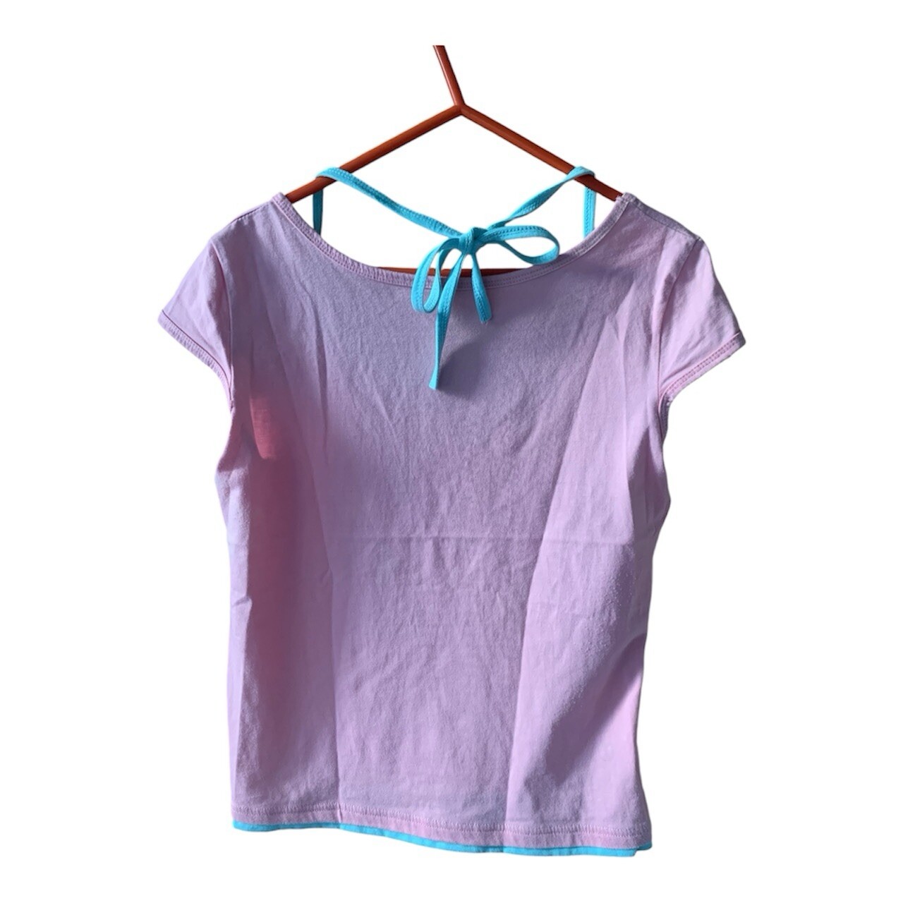 Vintage Y2K 90s Graphic Layered Baby Tee Pink and Blue