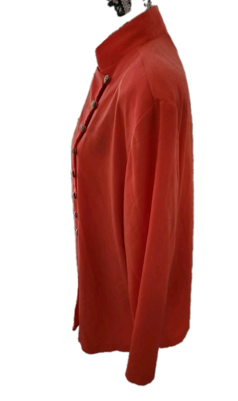 Vintage Ruth Norman Saks Fifth Avenue Orange Tunic Top Sz.L~READ~3/4 Sleeve~USA