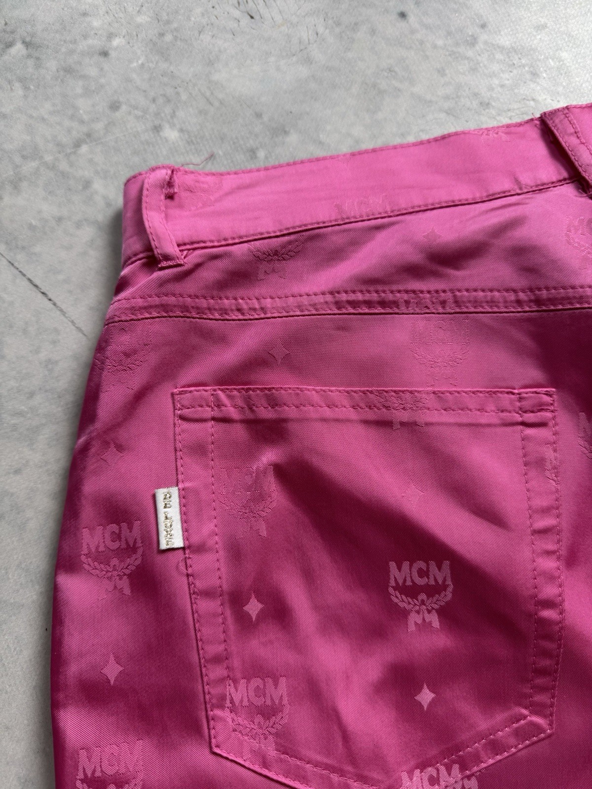 MCM baby Pink Vintage Retro Multilogo Pants Y2K Japanese Style De Luxe