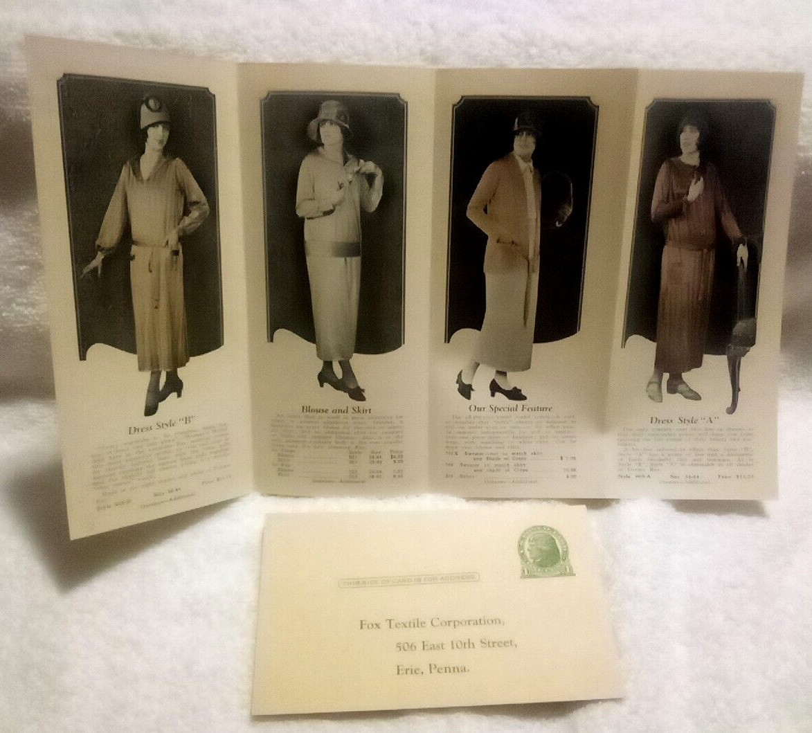 Fox Textile Corp Vtg 1920s Advertising Sales Brochure Foxtex Garments Flappers