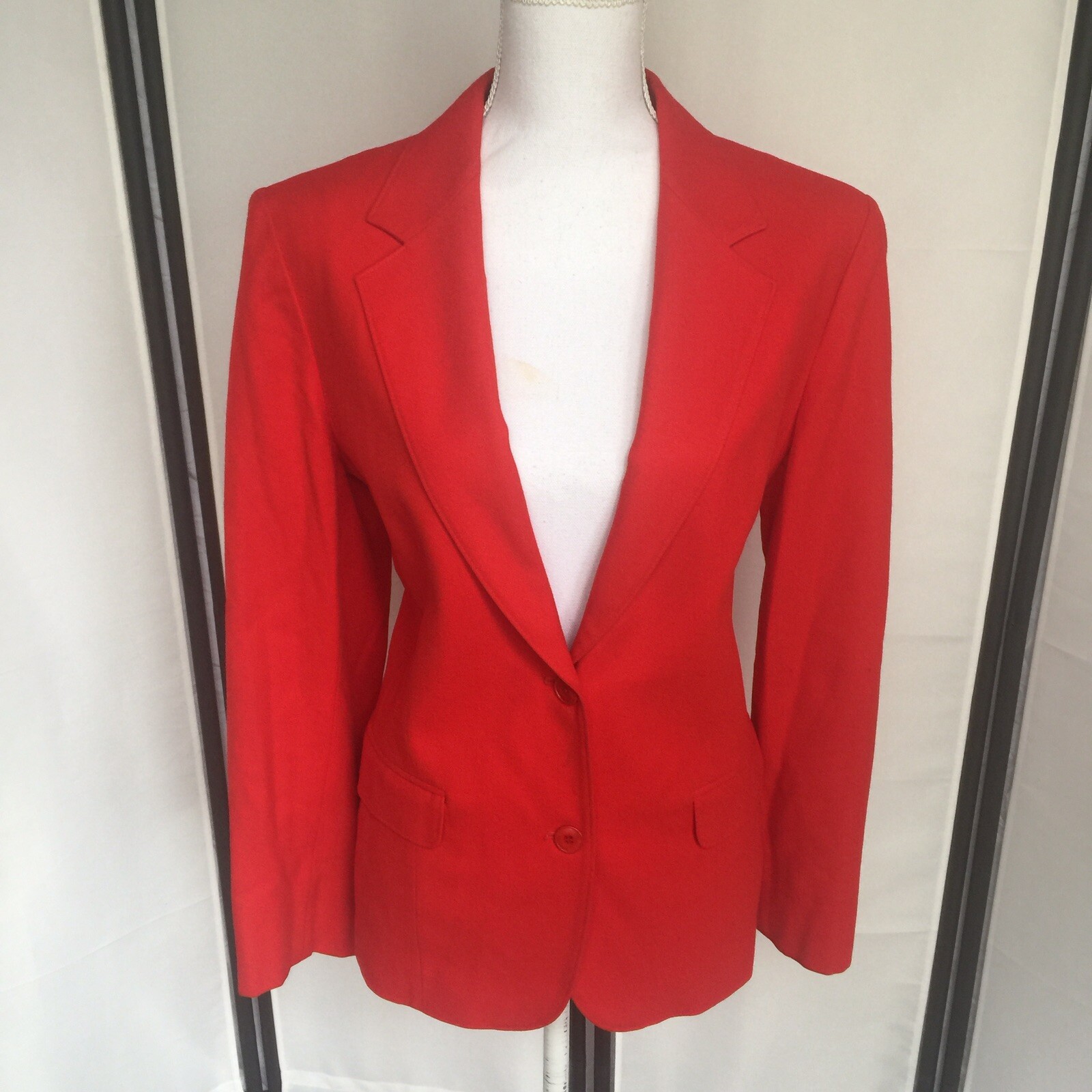 Pendleton Womens M-L Vintage 70s Blazer All Red Fully Lined See Measurements