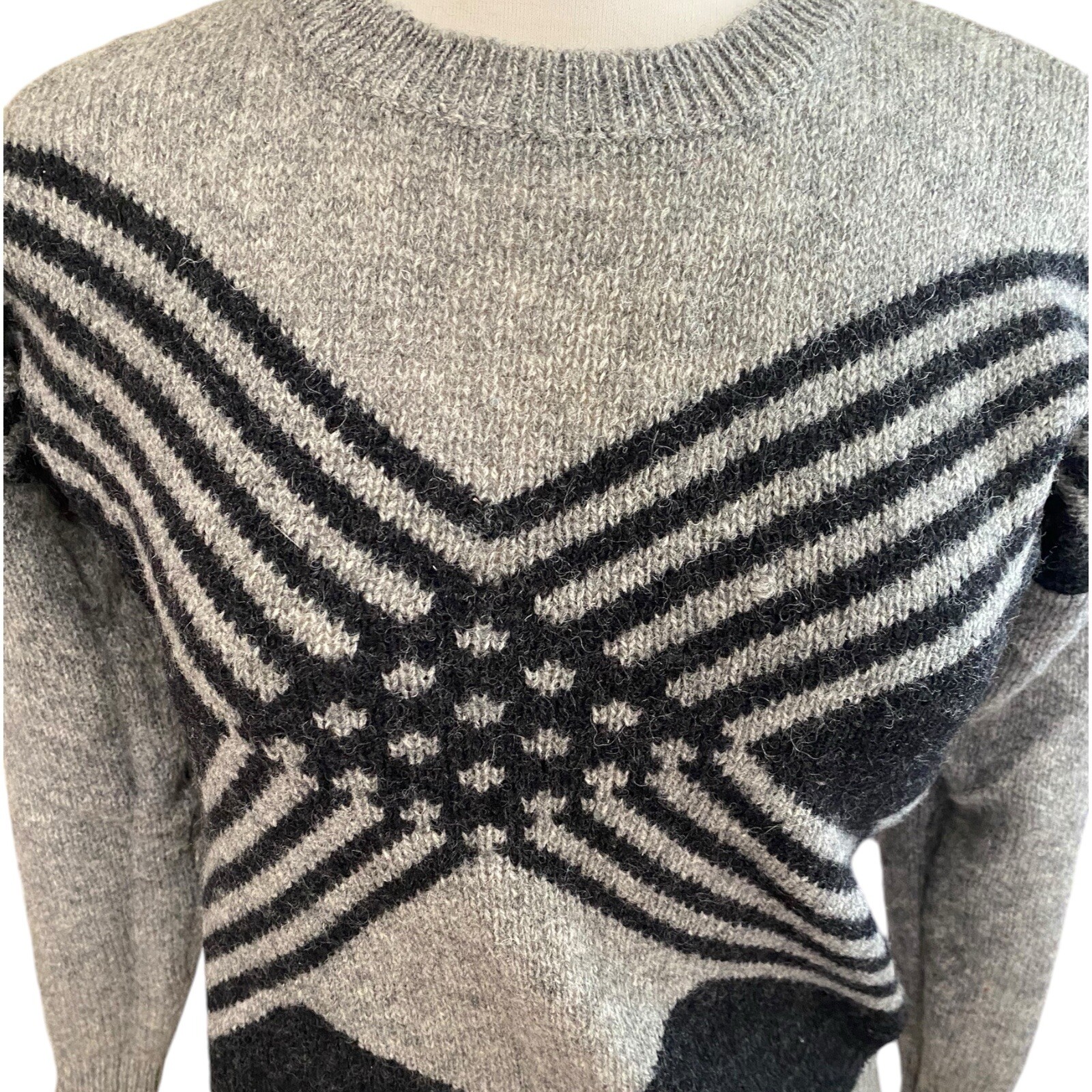 Vintage Laura Scott Shetland Wool Argyle Sweater Women’s Size Small New Zealand
