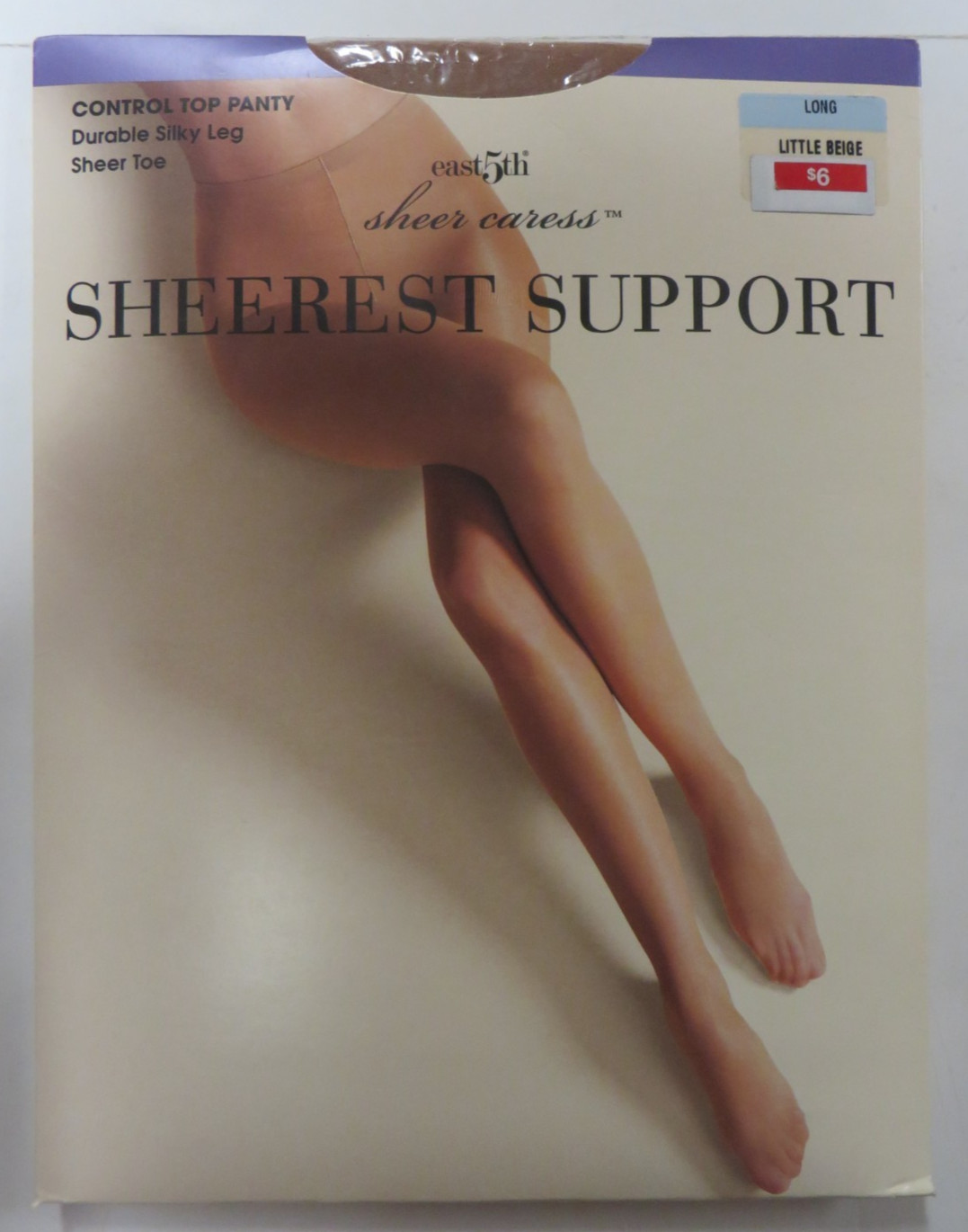 Vtg JCPenney East 5th SHEER CARESS Sheerest Support Pantyhose LONG Control Top