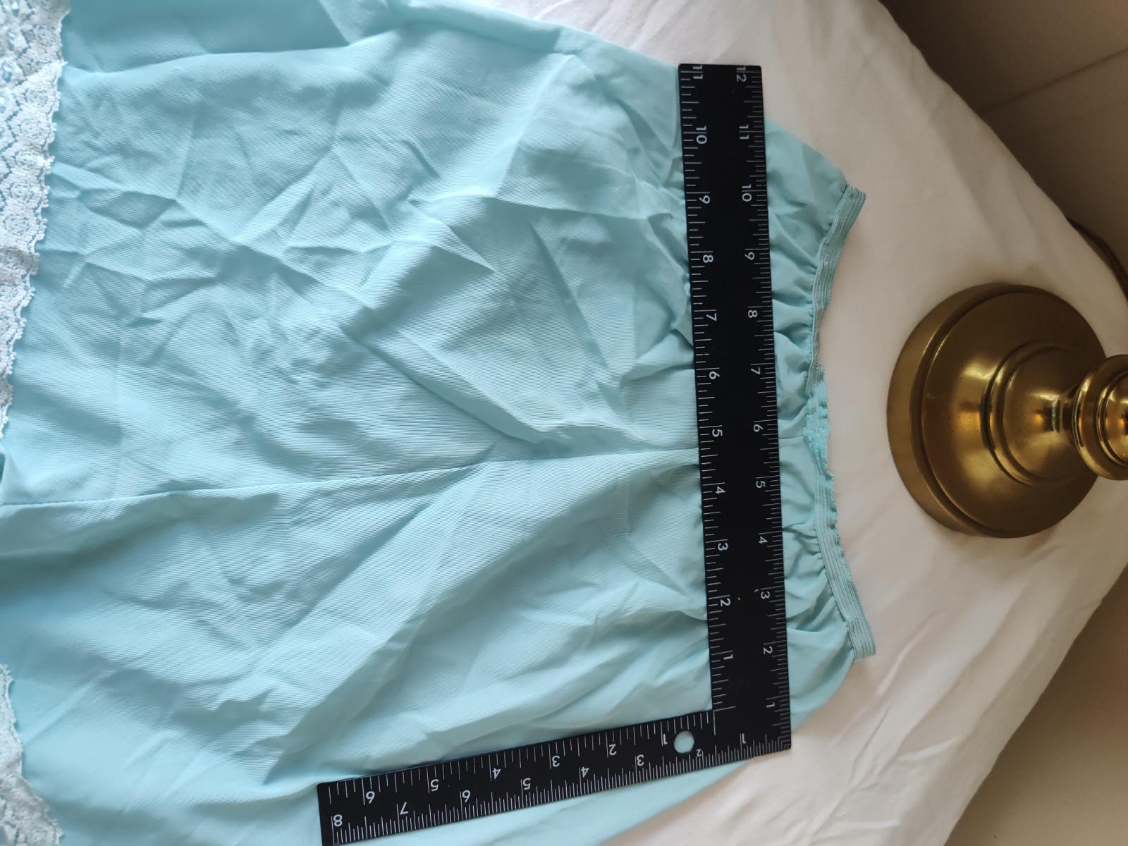 Vintage Teal And White Bloomers With Lace Accent