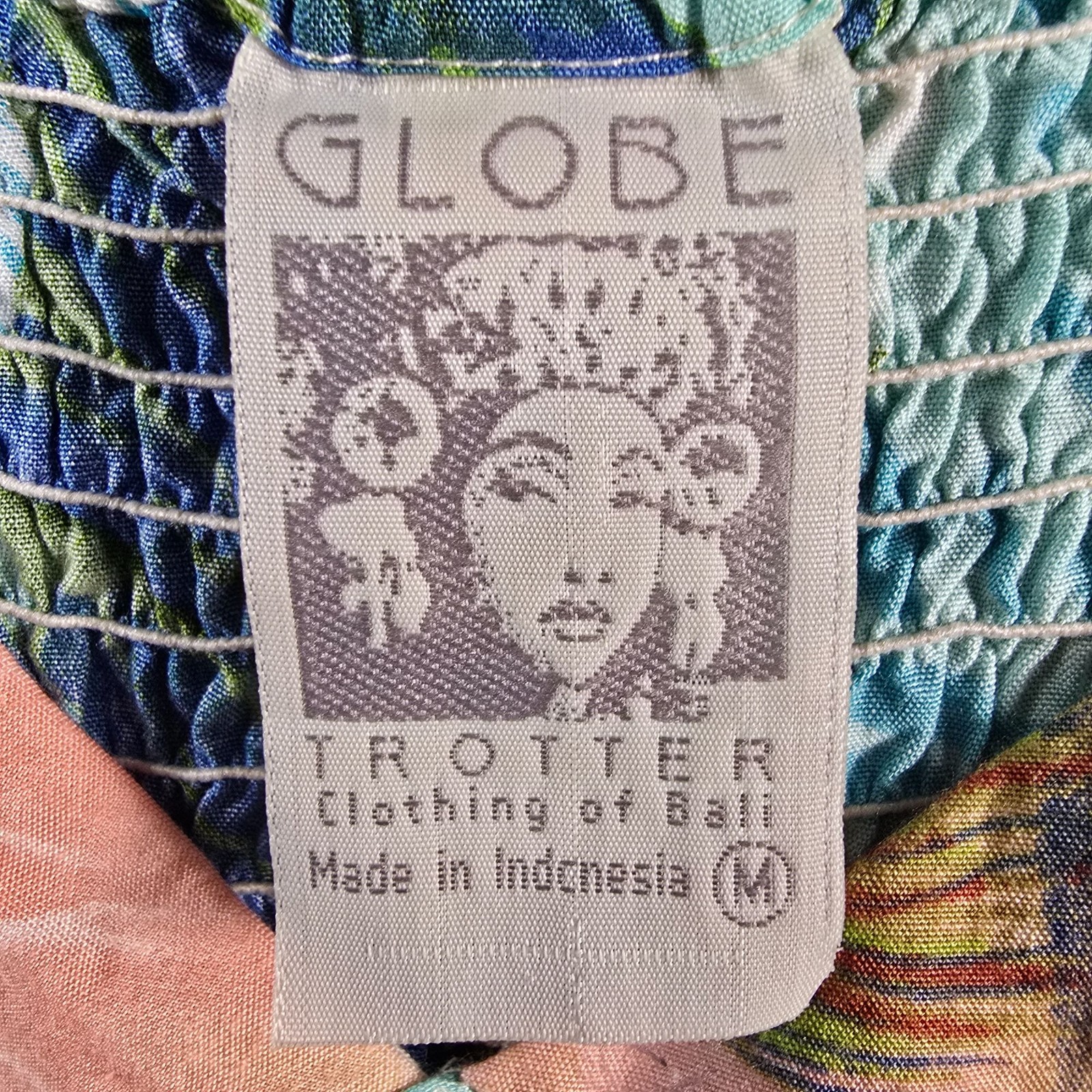 Vintage 1990s Globe Trotter Bali Patchwork Rayon Tropical Maxi Sundress (M)