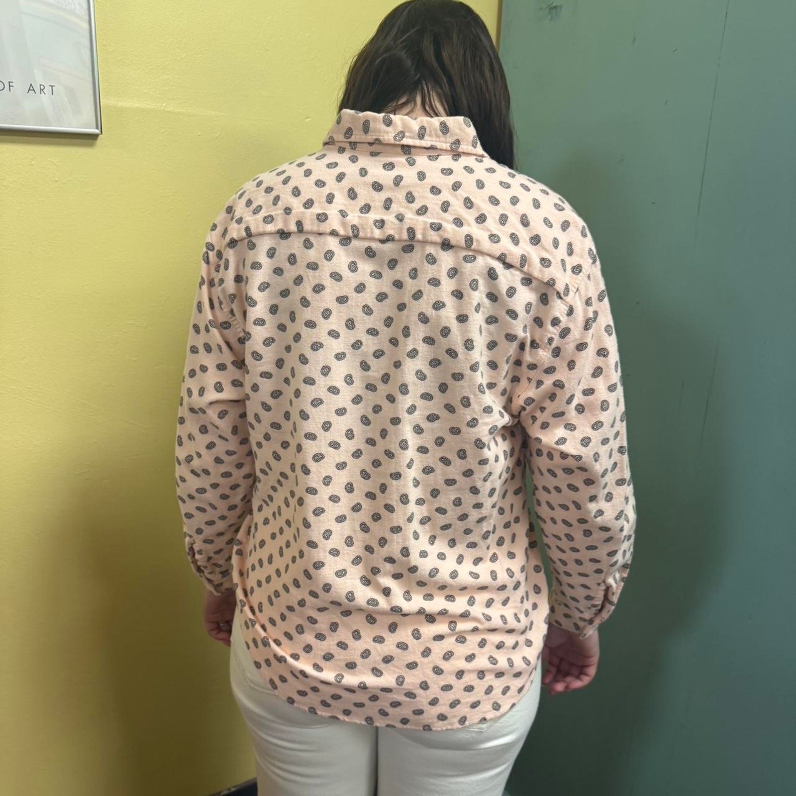 Vintage 90s Stefano International Sportswear Pink Paisley Flannel Button up M
