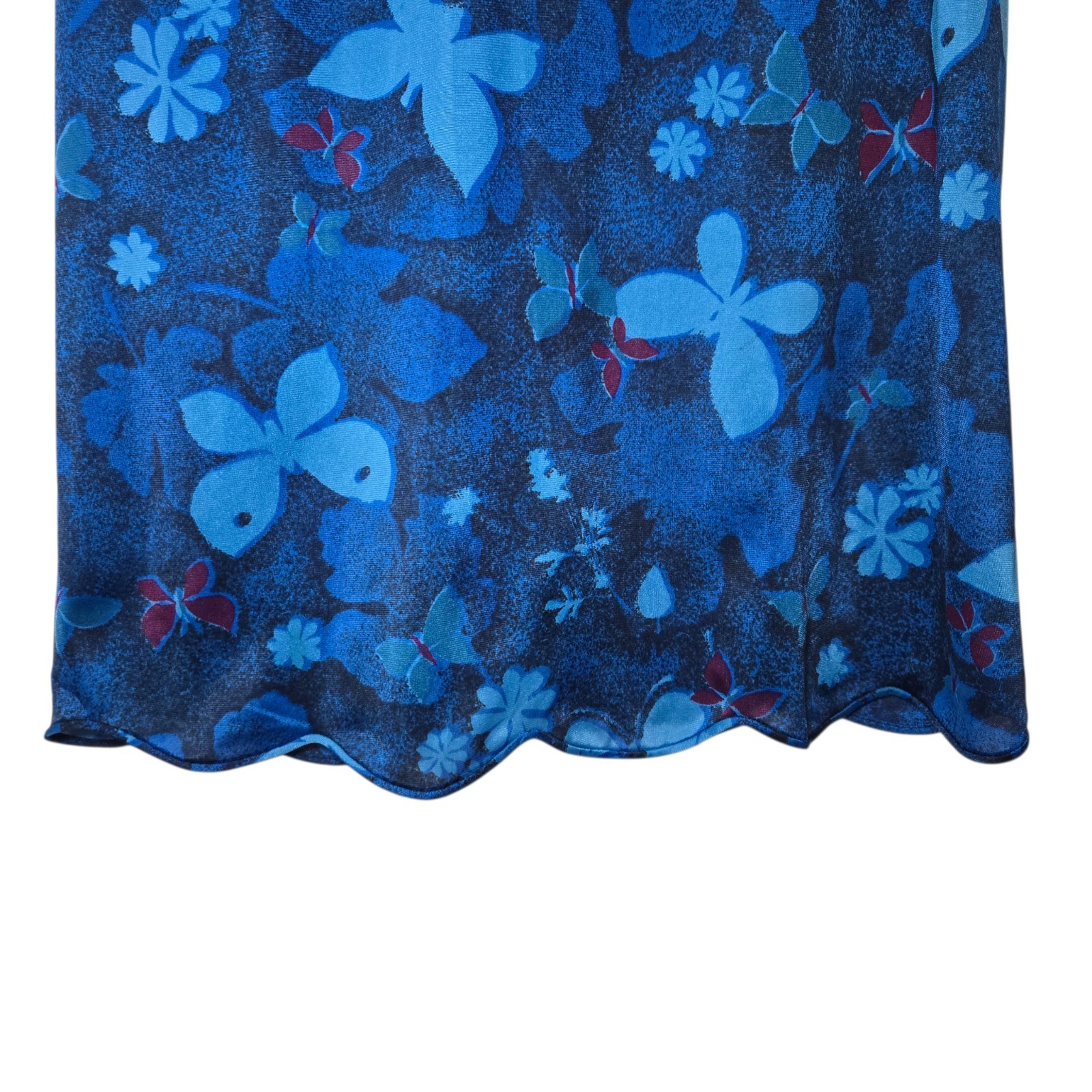 Vintage Gossard Artemis Blue Butterfly Midi Skirt S Boho 22-26