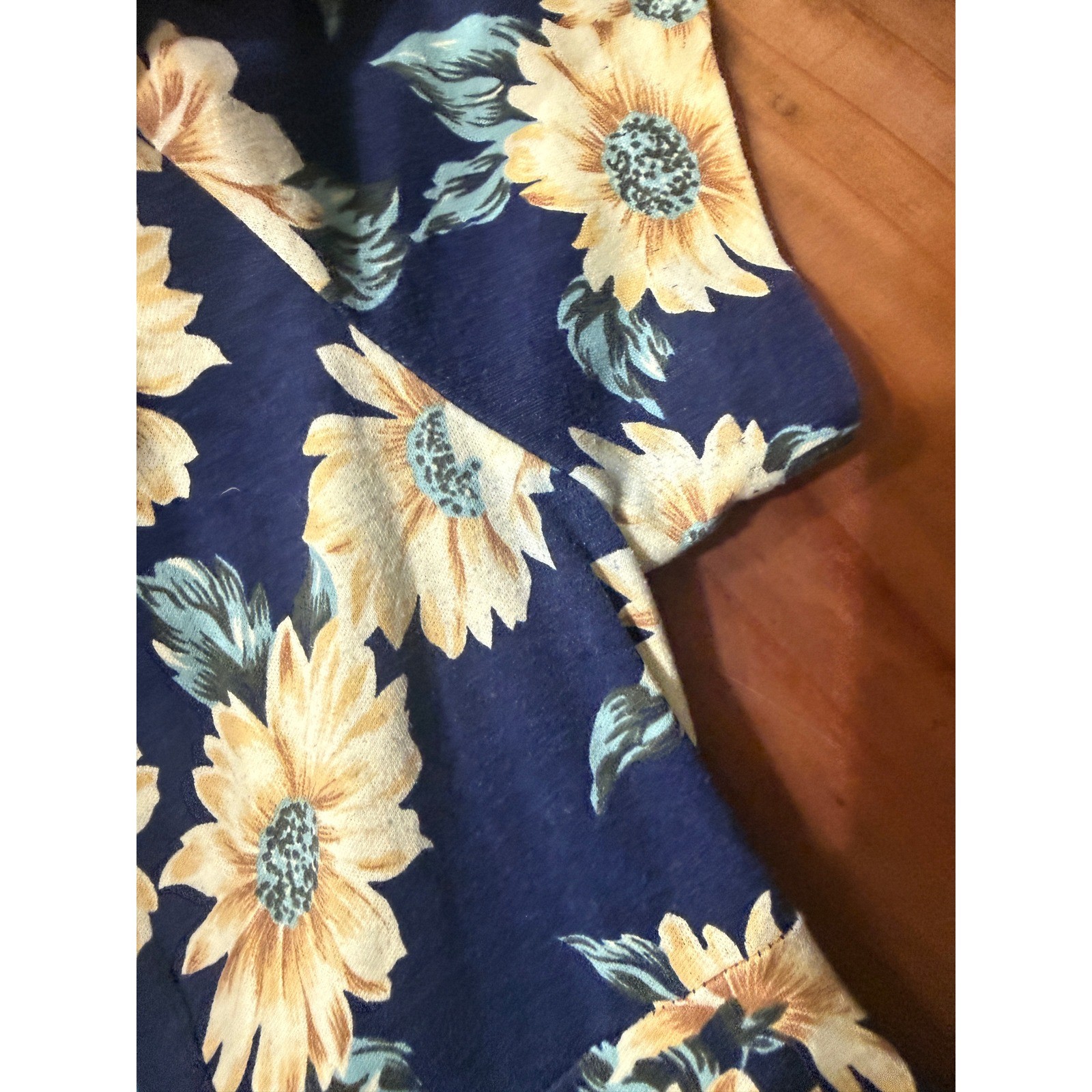 Vintage 80s 90s Dress Paquette Too! Cotton 6 Floral Sunflower Short sleeve V3-26