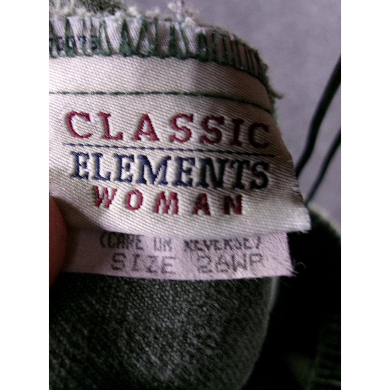 Classic Elements Woman Jeans Womens 26WP Petite Dark Green Vintage 80s Tapered R