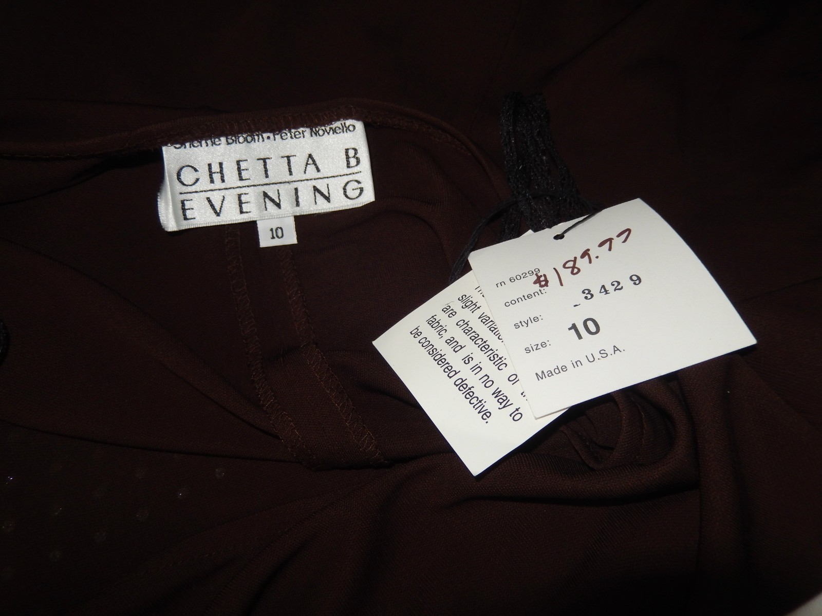 Vintage Y2K Chocolate Brown One Sleeve Shoulder Crystal Maxi Cocktail Dress